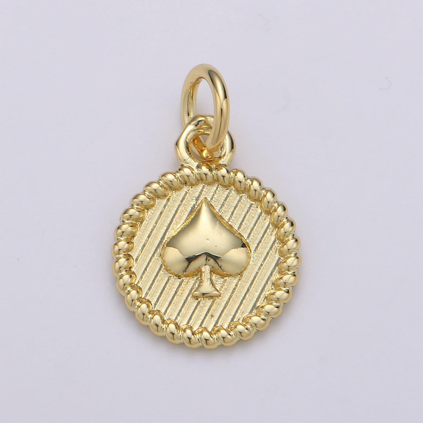 1pc spades in round coin 24k gold charm, spades monogram pendant charm, charm,for diy jewelry,gold color, chgf-1941