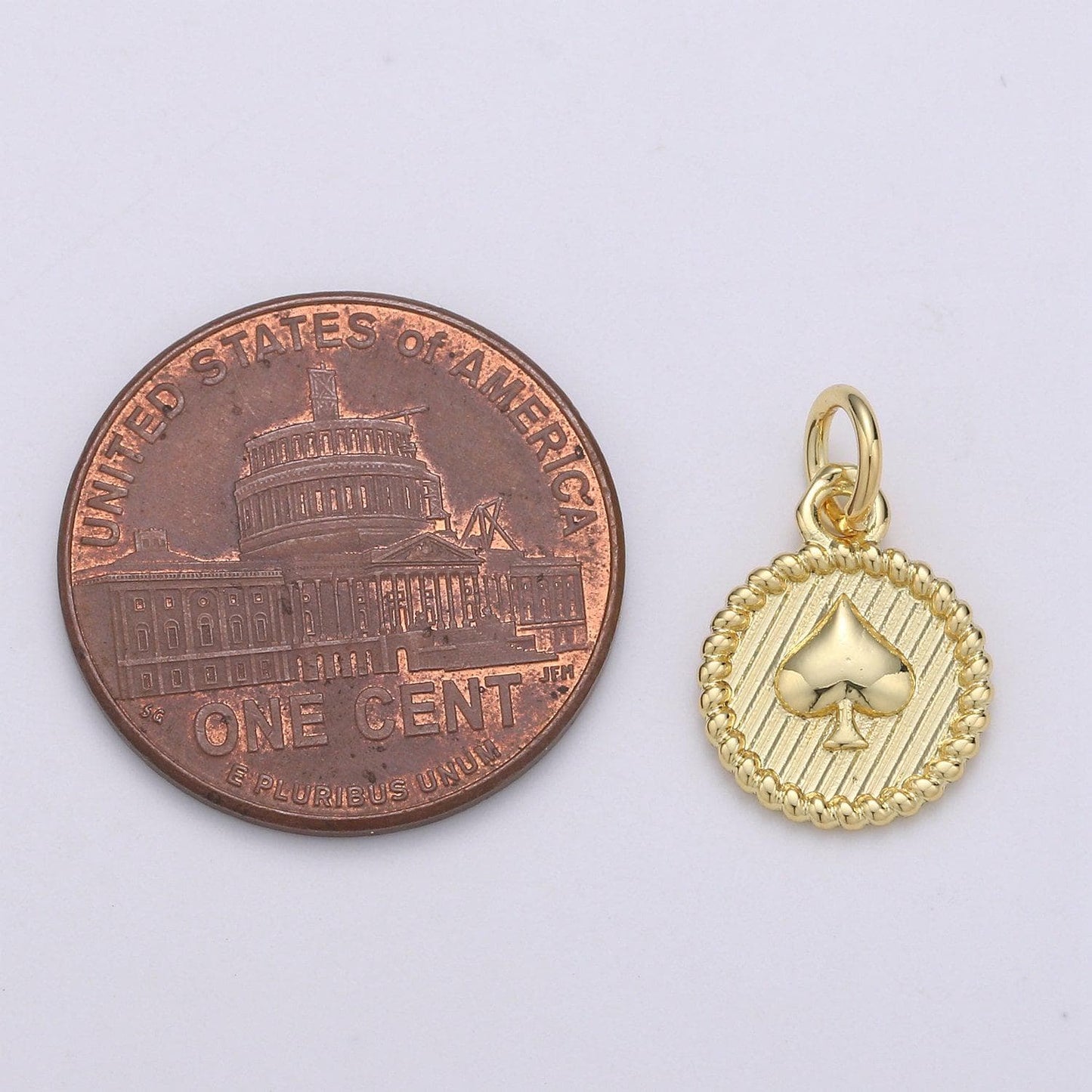 1pc spades in round coin 24k gold charm, spades monogram pendant charm, charm,for diy jewelry,gold color, chgf-1941