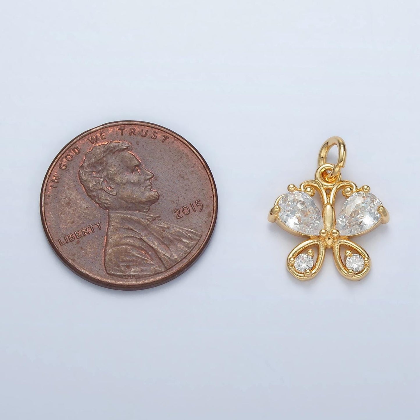 Mini 24k gold filled butterfly charm mariposa charm for bracelet necklace earring component | d858