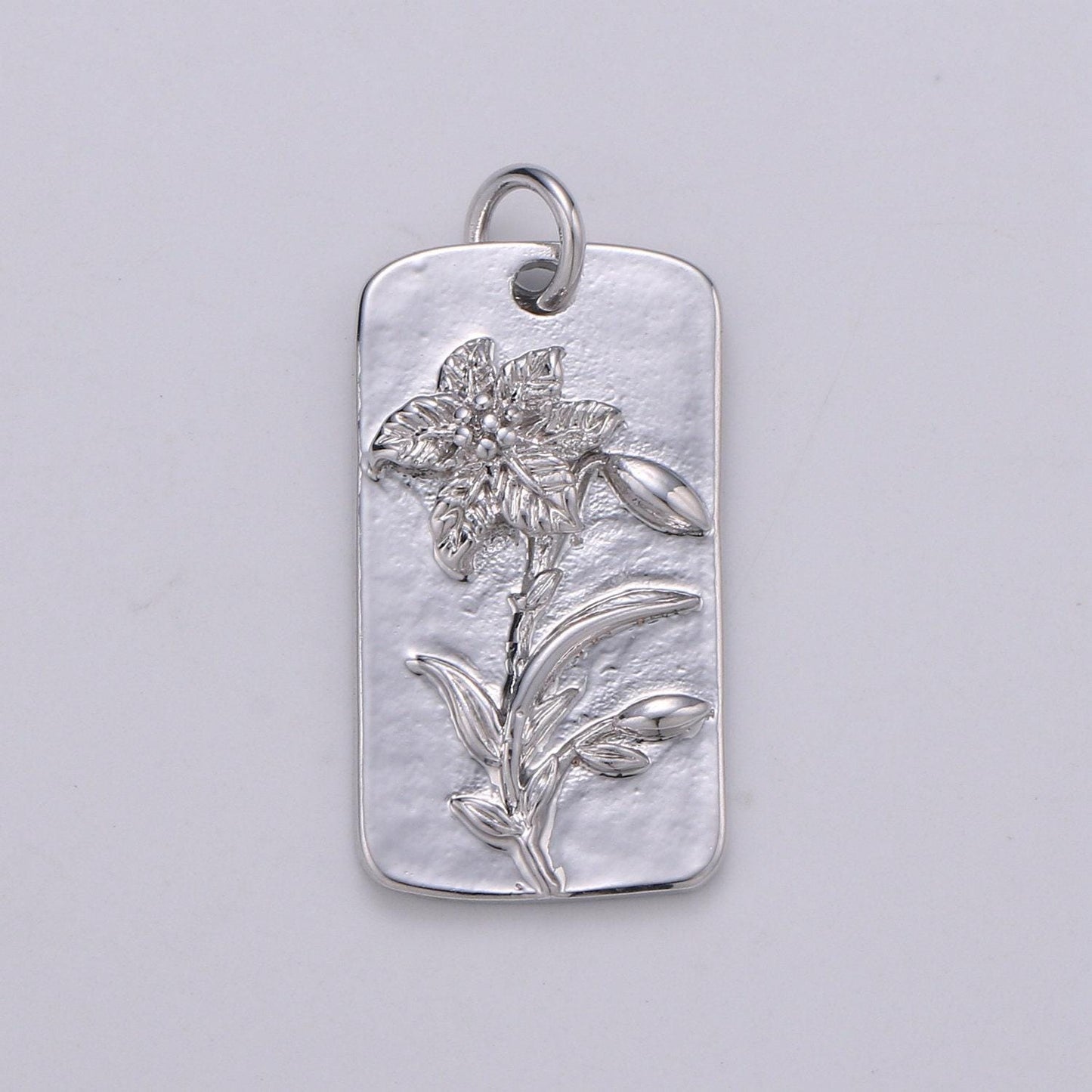 1x white gold flower charms, wild flower pendant, dainty sun flower poppy daisy rose charm for necklace floral jewelry, d-844~d-852