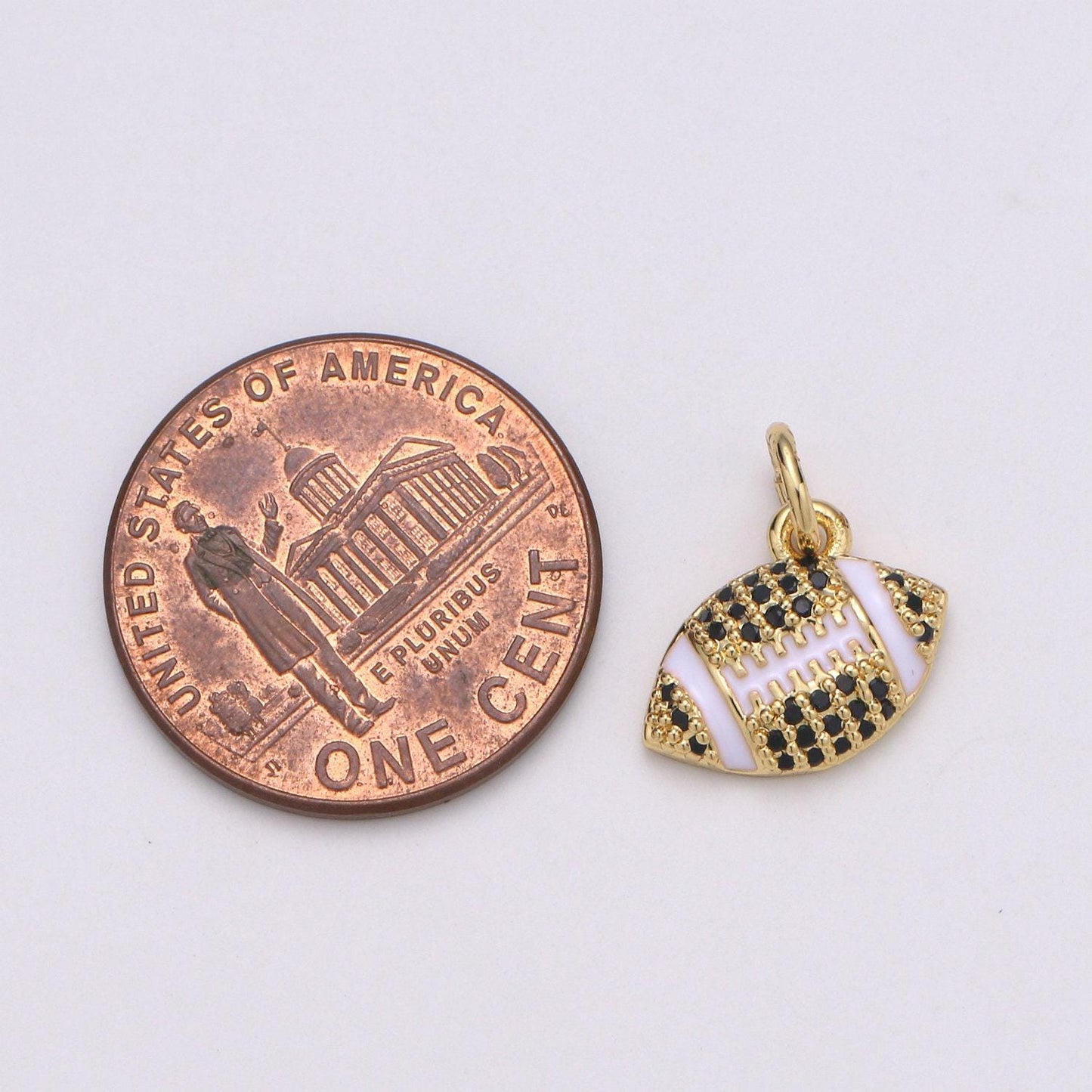 Football pendant enamel small charm for handmade jewelry supplies 24k gold red micro pave cubic ball charm sticth ball,d731-d732