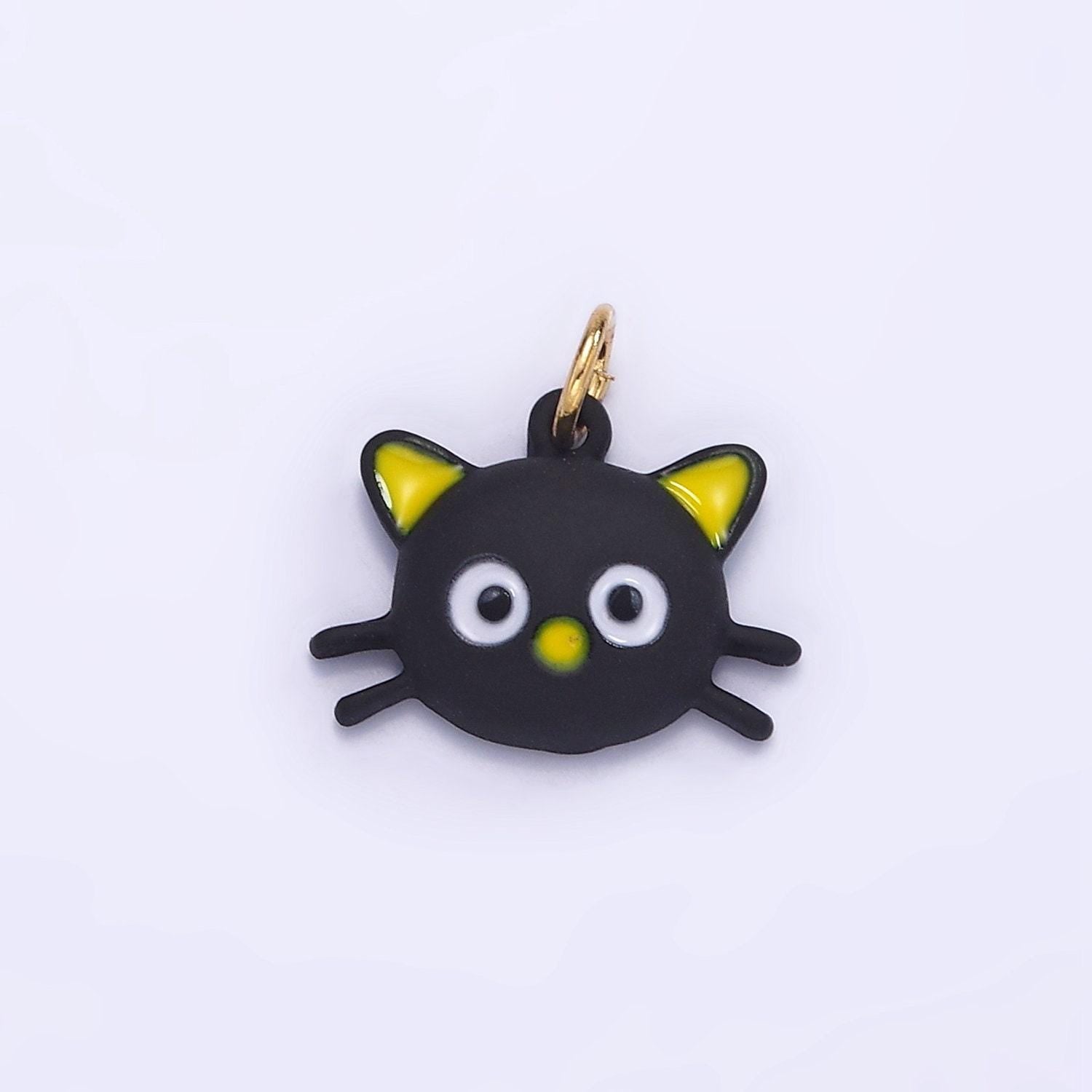 Dainty black cat charm mini cartoon cat pendants enamel halloween charm for bracelet earring necklace charm supply | d-557
