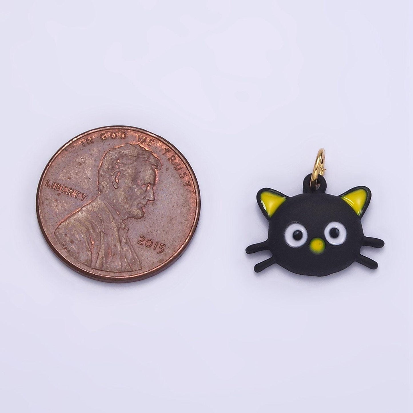 Dainty black cat charm mini cartoon cat pendants enamel halloween charm for bracelet earring necklace charm supply | d-557