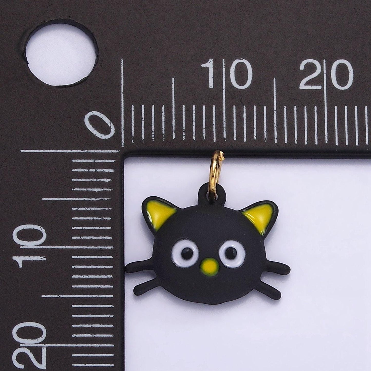 Dainty black cat charm mini cartoon cat pendants enamel halloween charm for bracelet earring necklace charm supply | d-557
