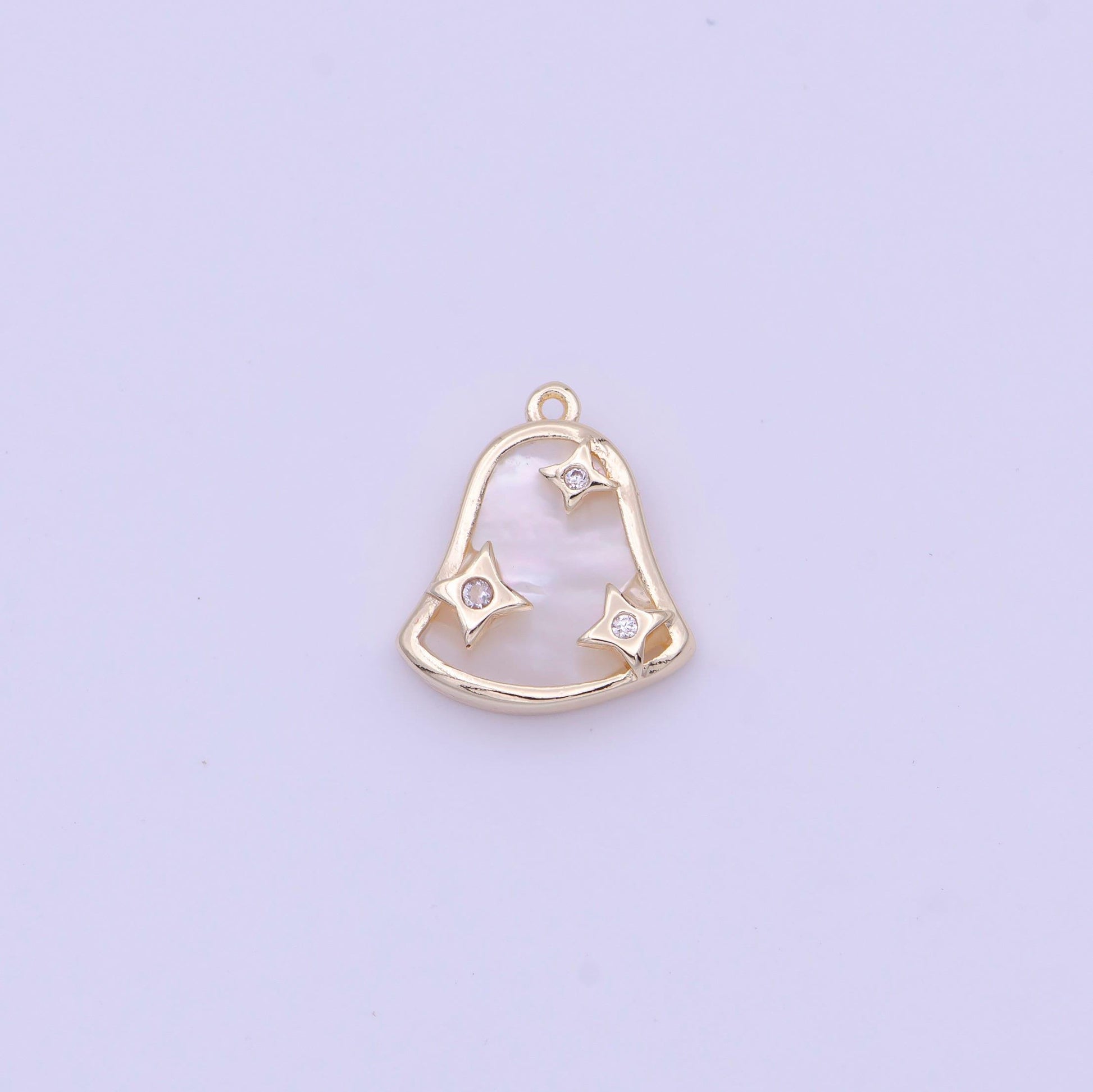 Mini gold bell charm silver christmas star charm inspired for necklace bracelet earring d-509