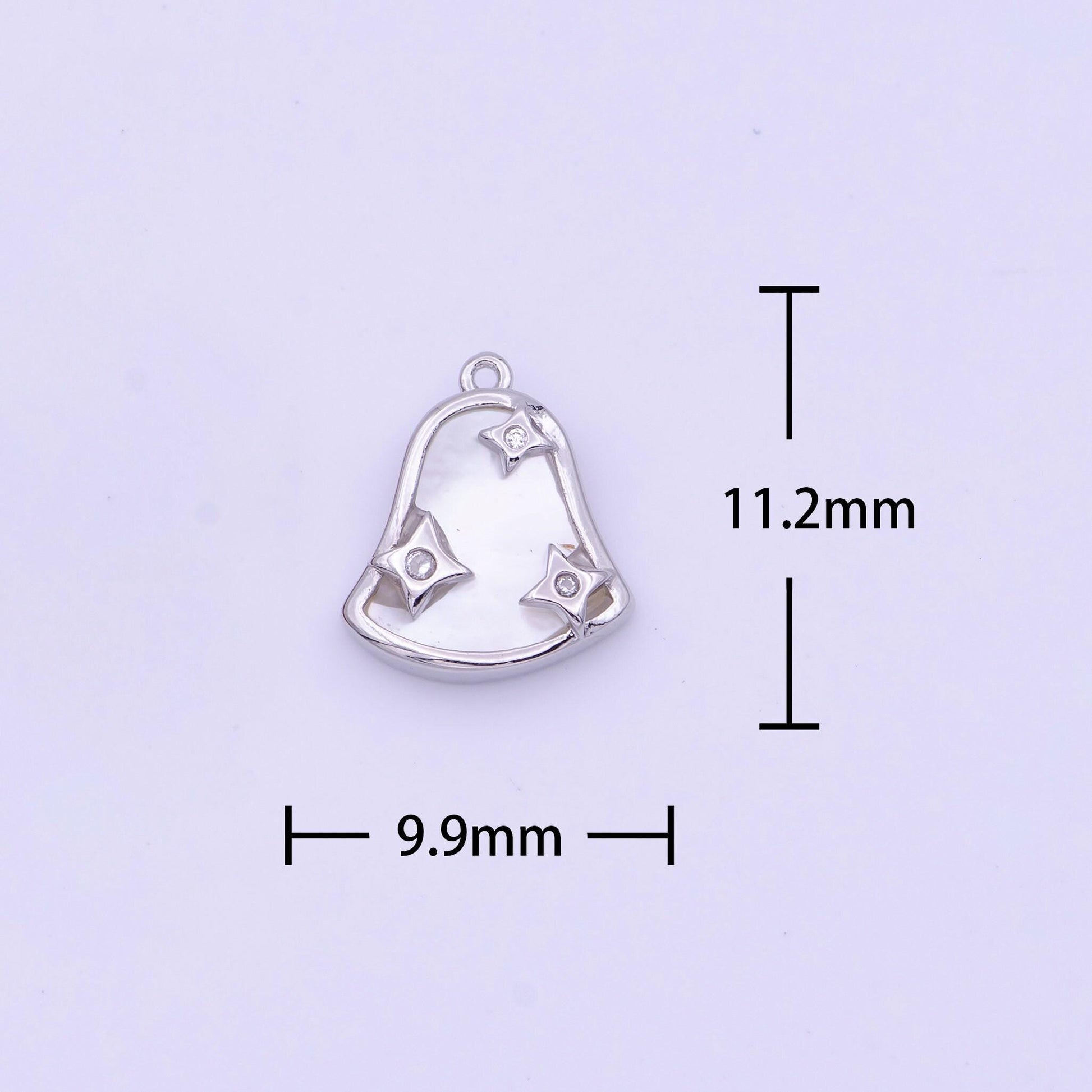 Mini gold bell charm silver christmas star charm inspired for necklace bracelet earring d-509