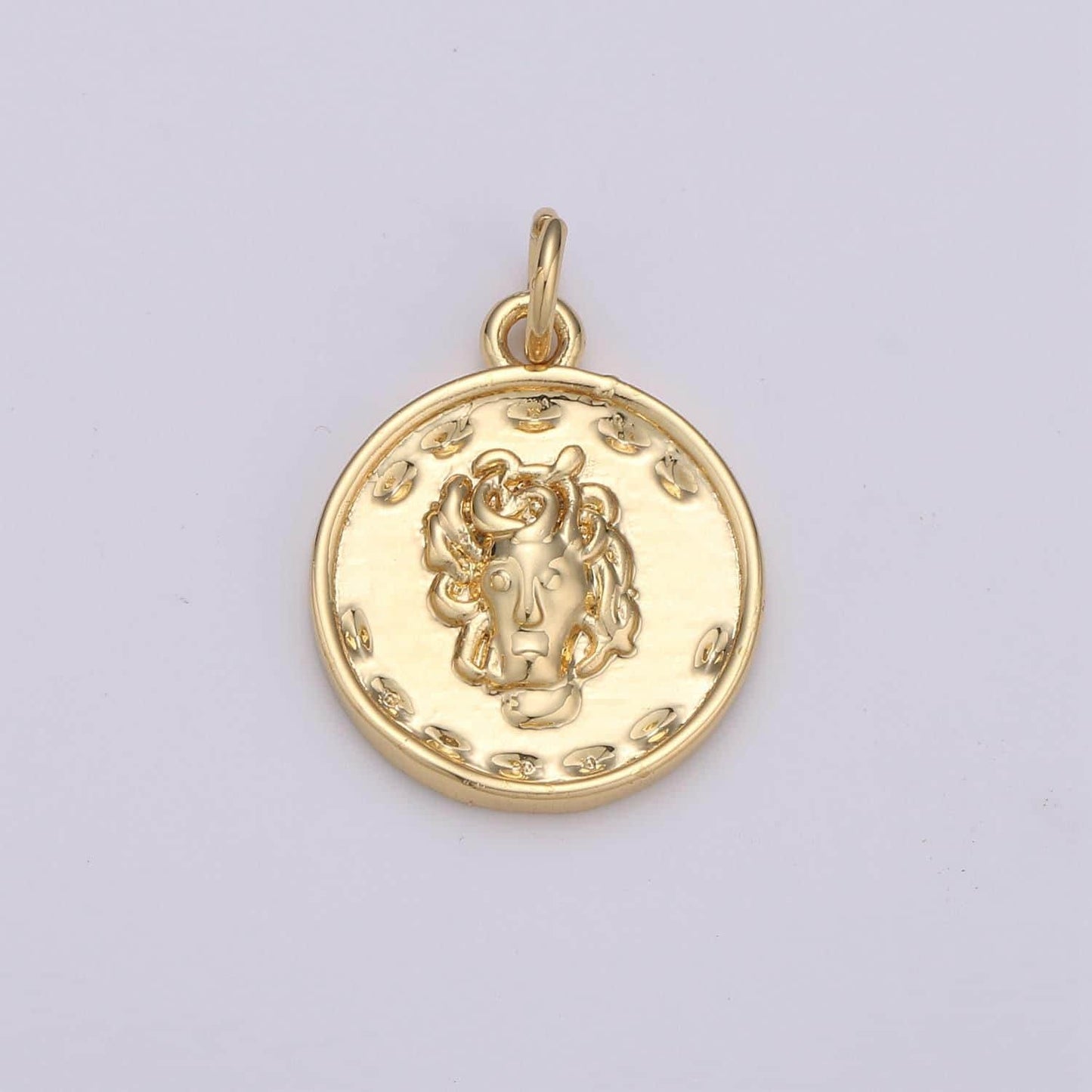 14k gold medusa charms, 20x15mm gold pendant, coin charms, gold charms, medallion charms, disc charm, greek charm, chgf-1567