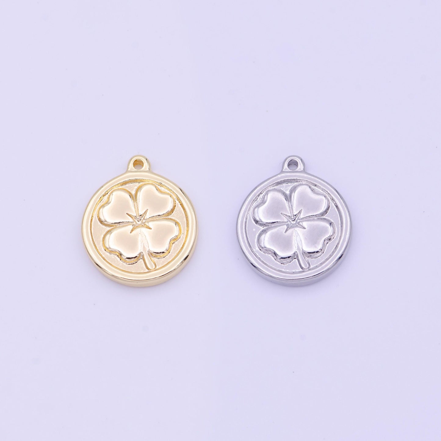 Mini shamrock charm gold clover charm silver clover charm mini lucky charm for saint patrick day earring bracelet necklace supply d-398