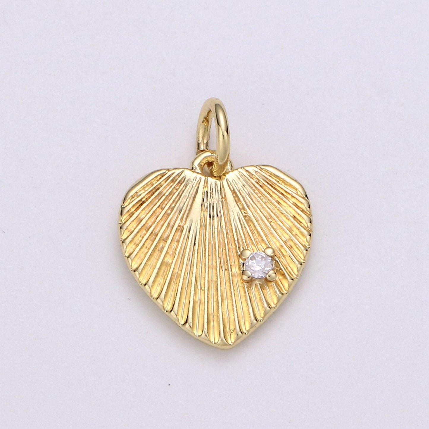 17x12mm 24k gold  heart charms, love pendant, dainty heart pendant cubic heart charm for bracelet earring necklace supply,chgf-1440