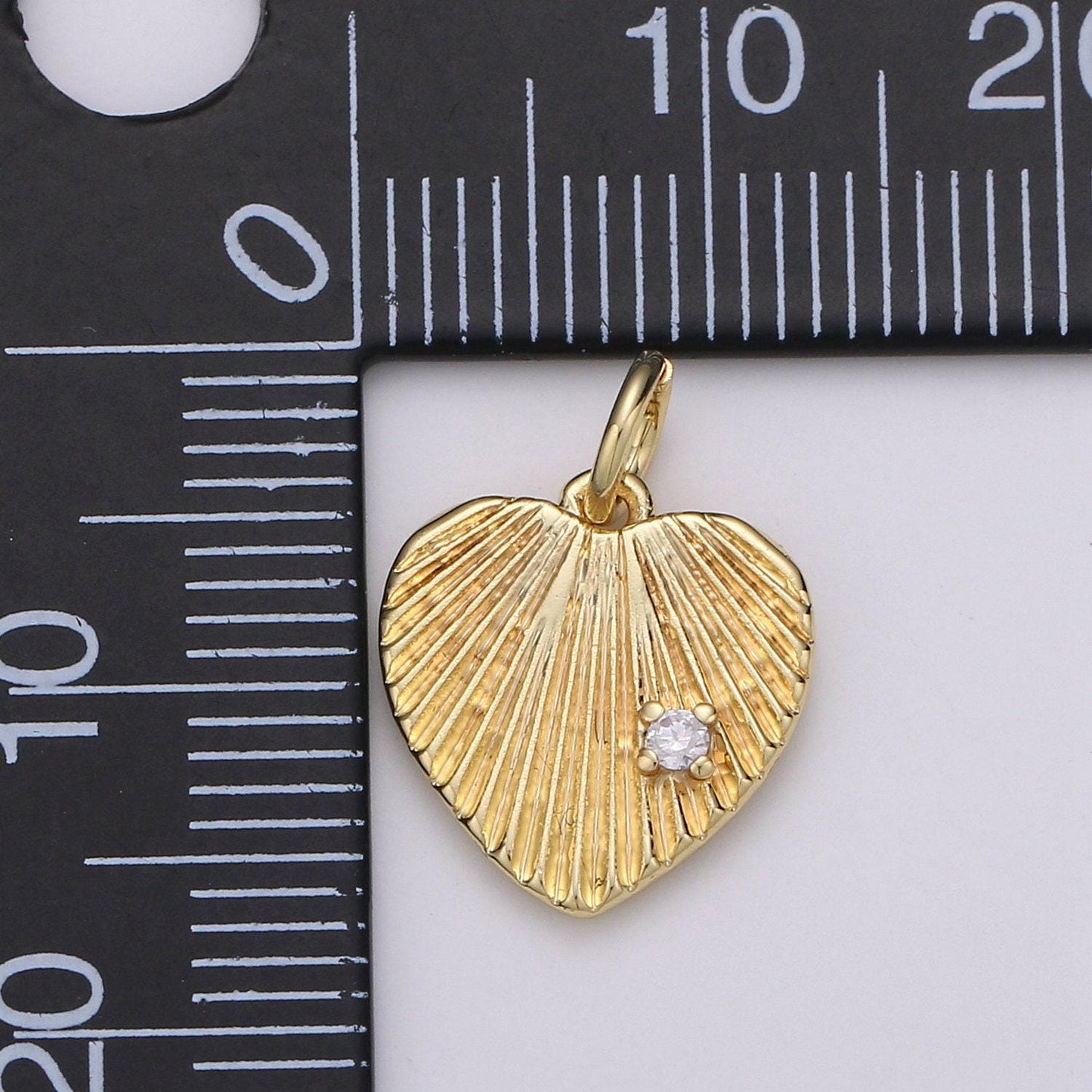 17x12mm 24k gold  heart charms, love pendant, dainty heart pendant cubic heart charm for bracelet earring necklace supply,chgf-1440