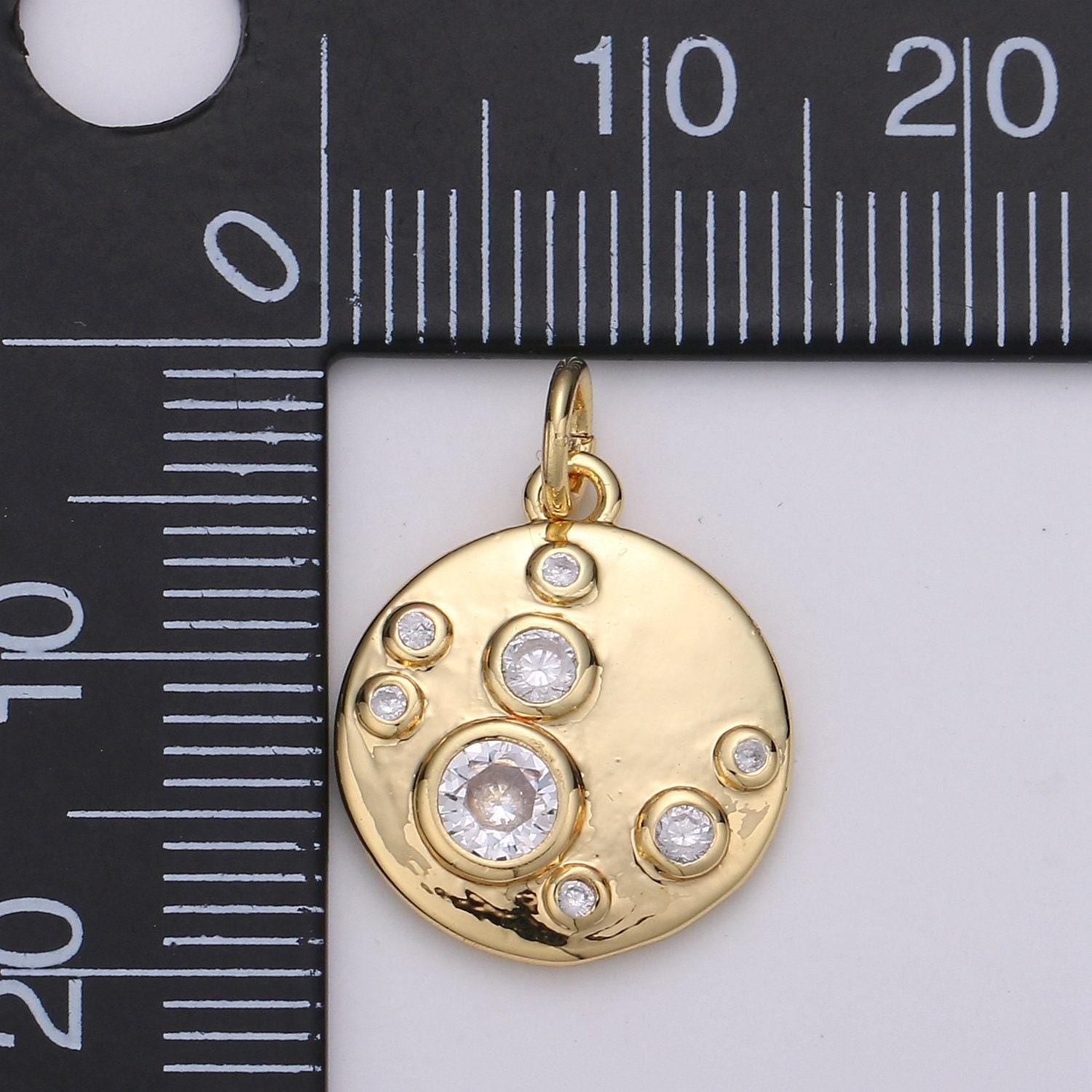 Gold charm, bubble charm, bubble pendant, bubble coin charm, tiny bubble charm 14k gold charm, chgf-1437