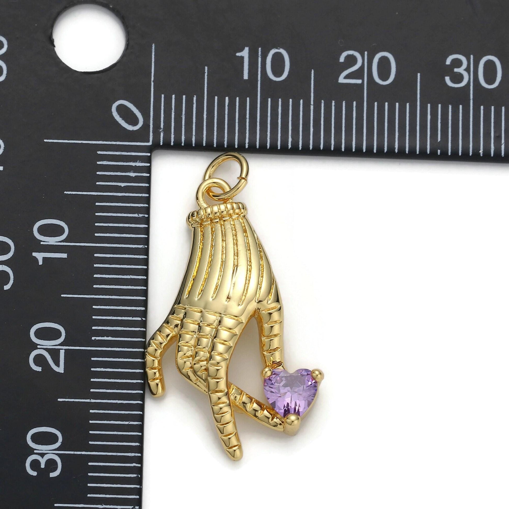 1pc 24k gold micro pave cz heart pendant charm, heart in hand micro pave cz pendant charm, pendant, for diy jewelry d-39