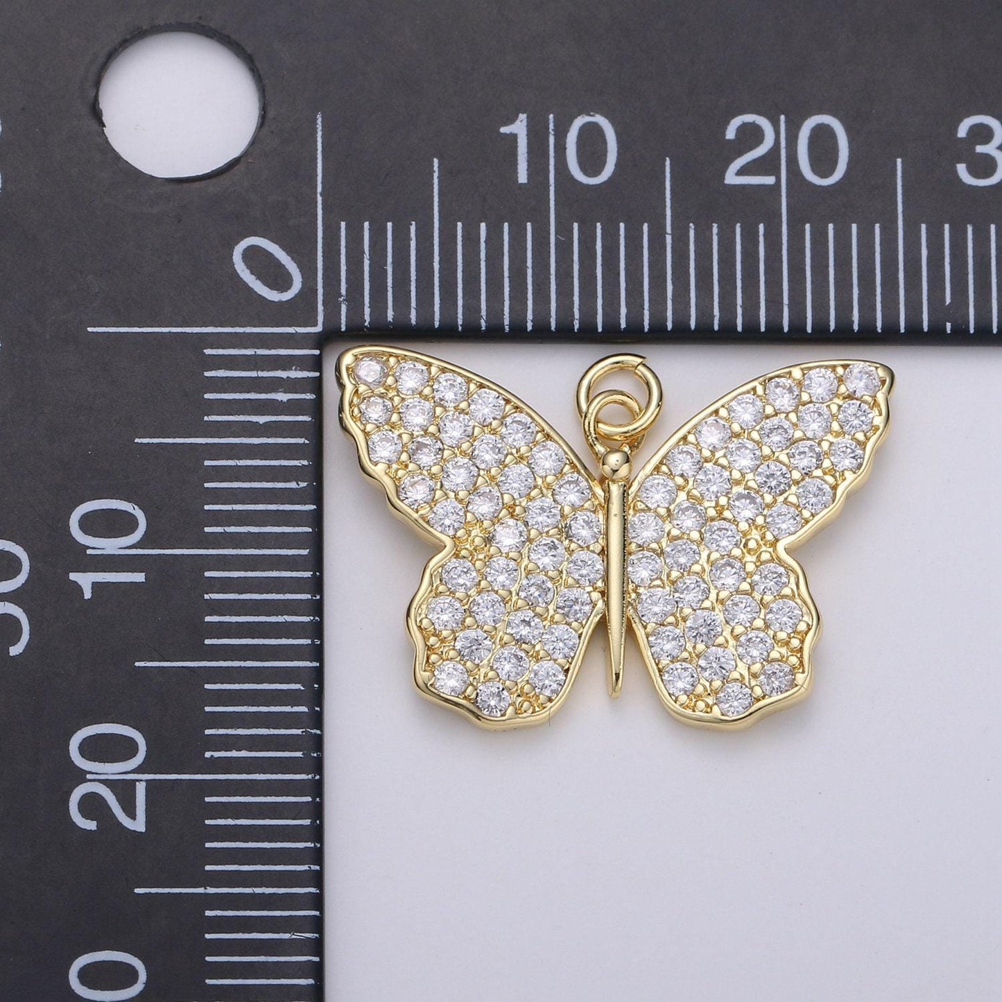 14k gold butterfly charm cz micro pave, butterfly pendant, butterfly bracelet, cubic zirconia charm silver mariposa charm, d387,d388