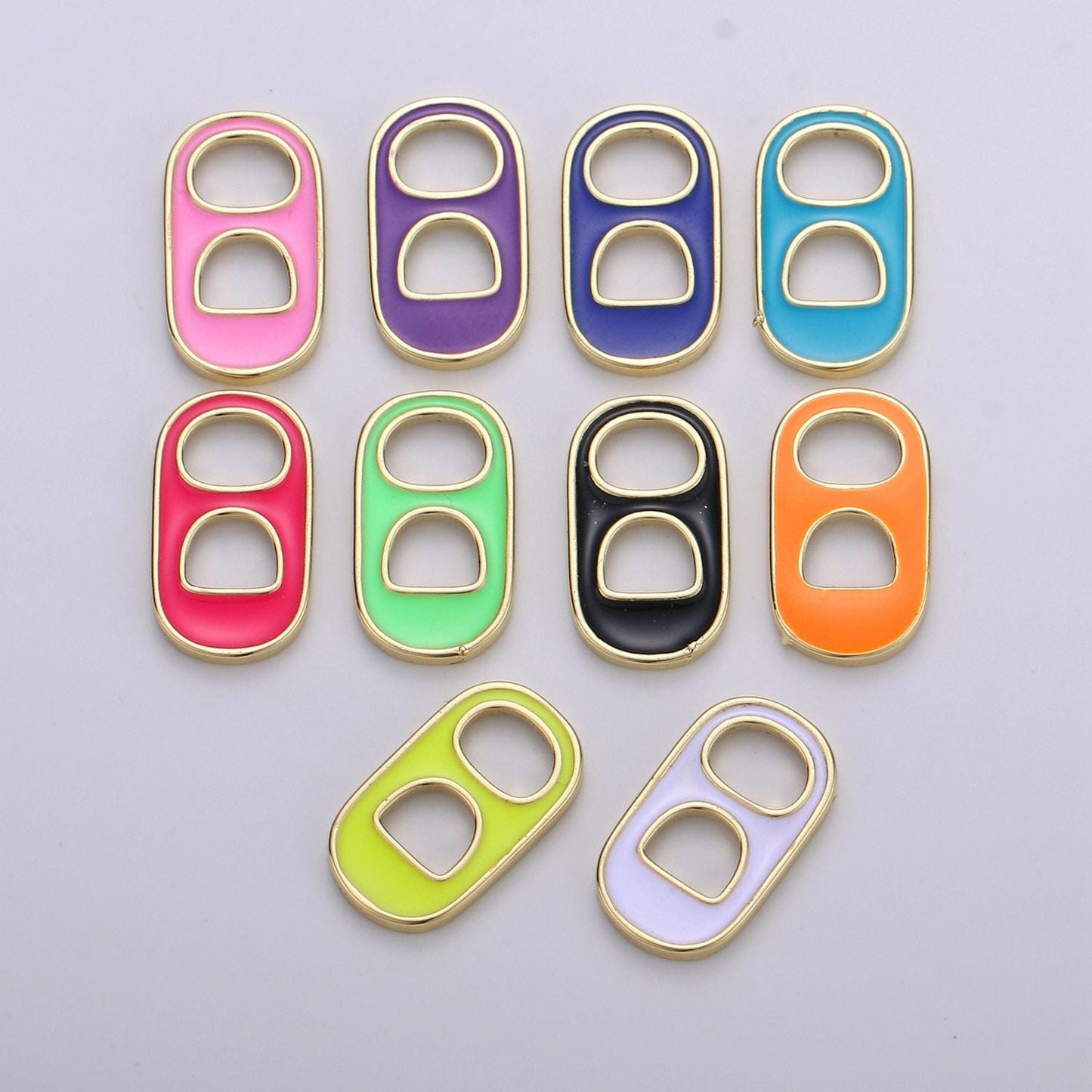 14k gold soda tab, pull tab, can tab pendant charm for bracelet necklace wholesale pendants and charms jewelry making craft supplies ,1402