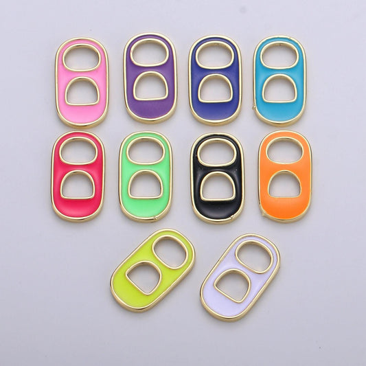 14k gold soda tab, pull tab, can tab pendant charm for bracelet necklace wholesale pendants and charms jewelry making craft supplies ,1402