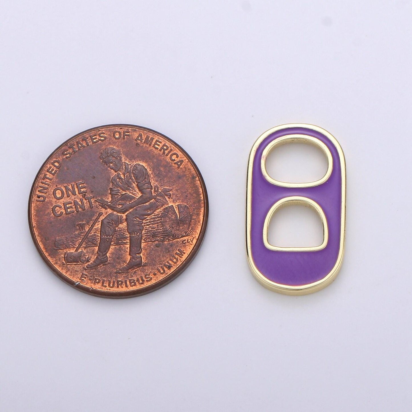14k gold soda tab, pull tab, can tab pendant charm for bracelet necklace wholesale pendants and charms jewelry making craft supplies ,1402