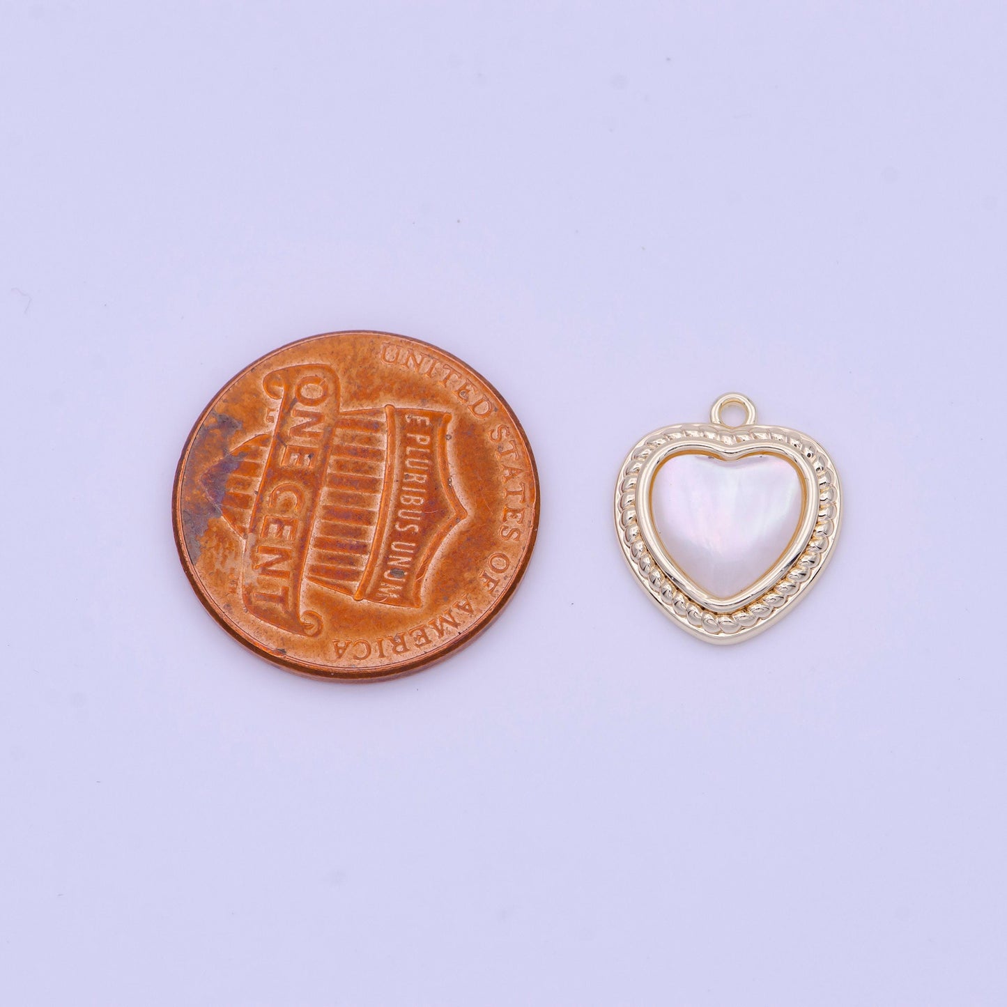 Mini pearl heart charm gold heart charm silver pearl heart pendant d-290 d-333
