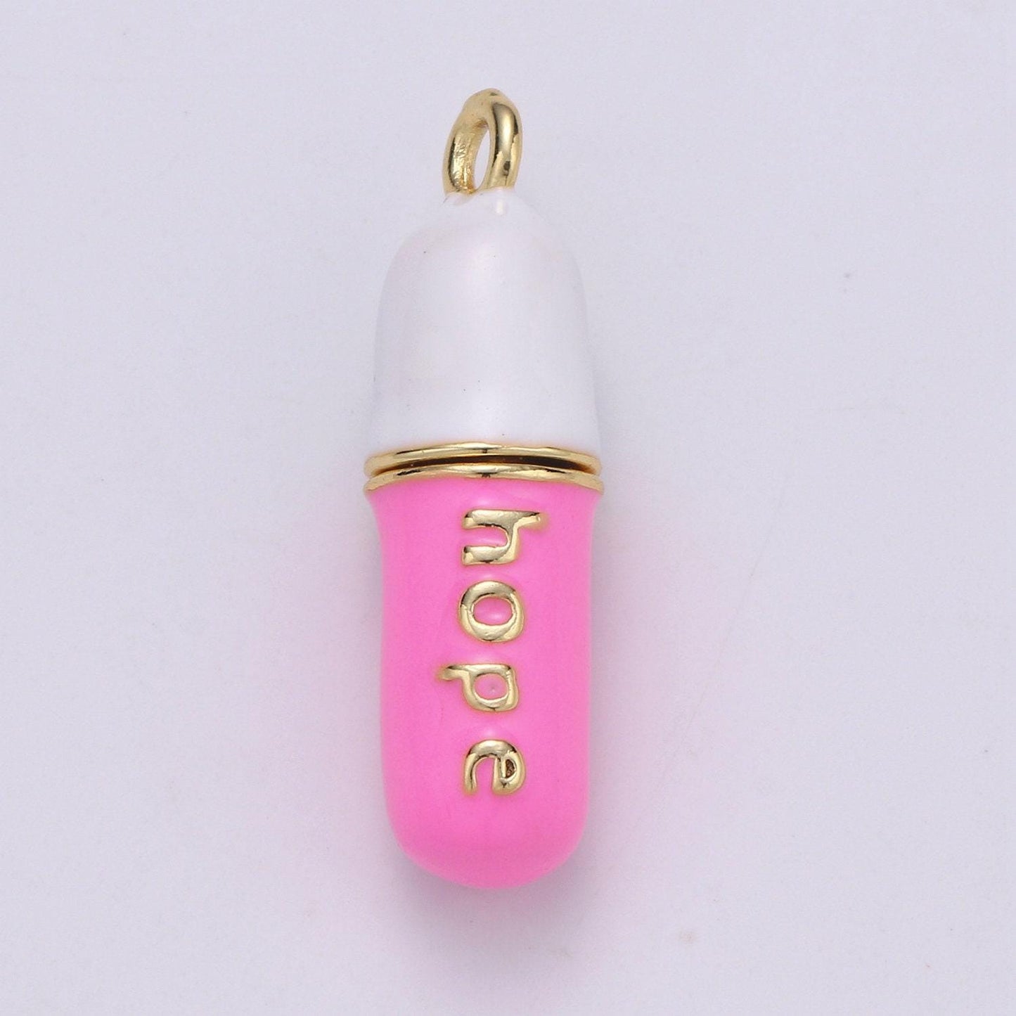 Dainty gold pill bar pendant enamel teal vibes chill charm 24k gold filed pendant 29x8mm for bracelet necklace earring component supply