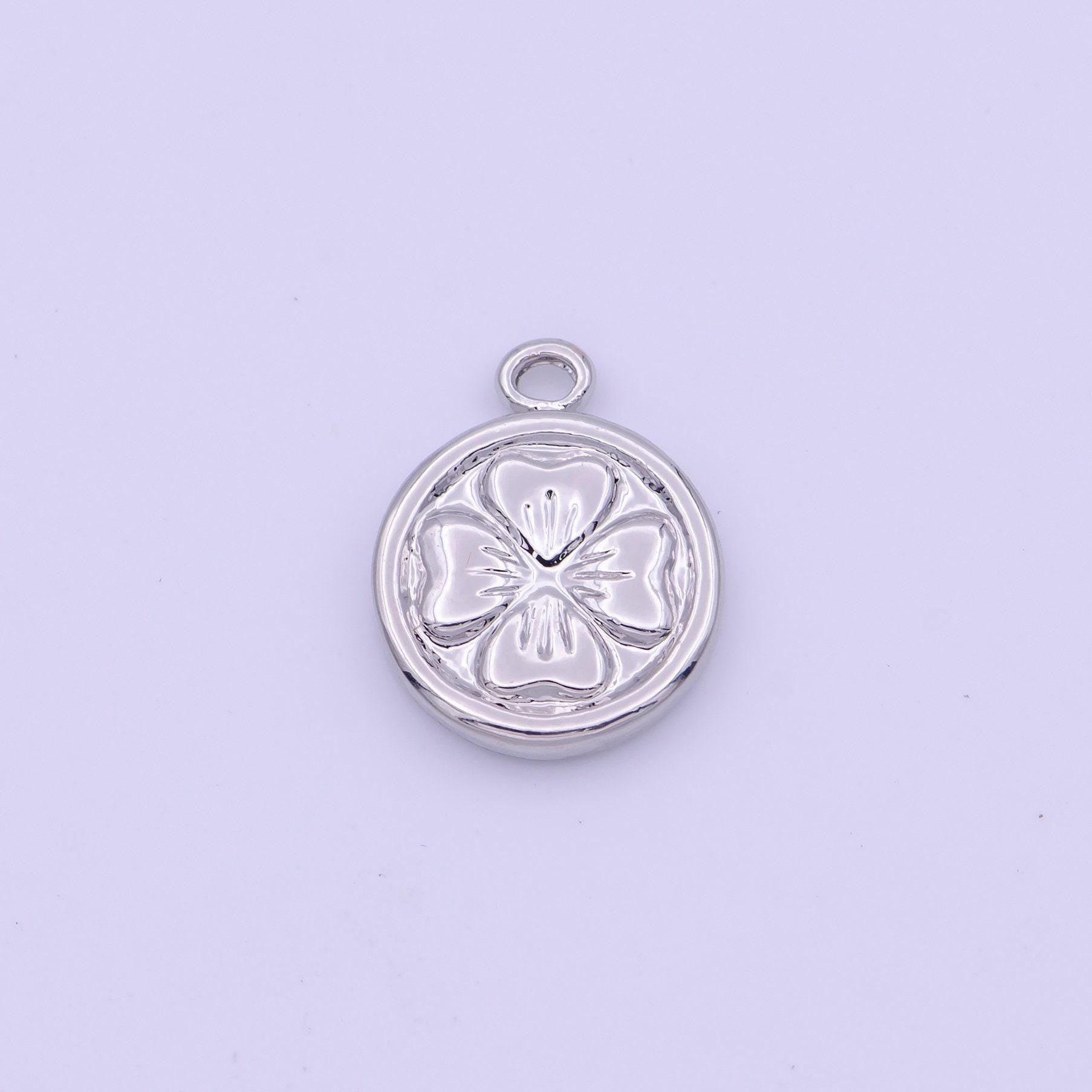 Mini gold clover charm silver clover charm mini lucky charm for earring bracelet necklace supply d-247