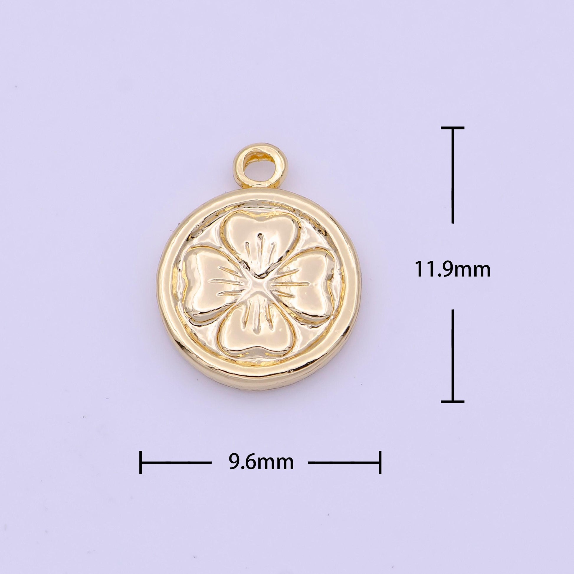 Mini gold clover charm silver clover charm mini lucky charm for earring bracelet necklace supply d-247
