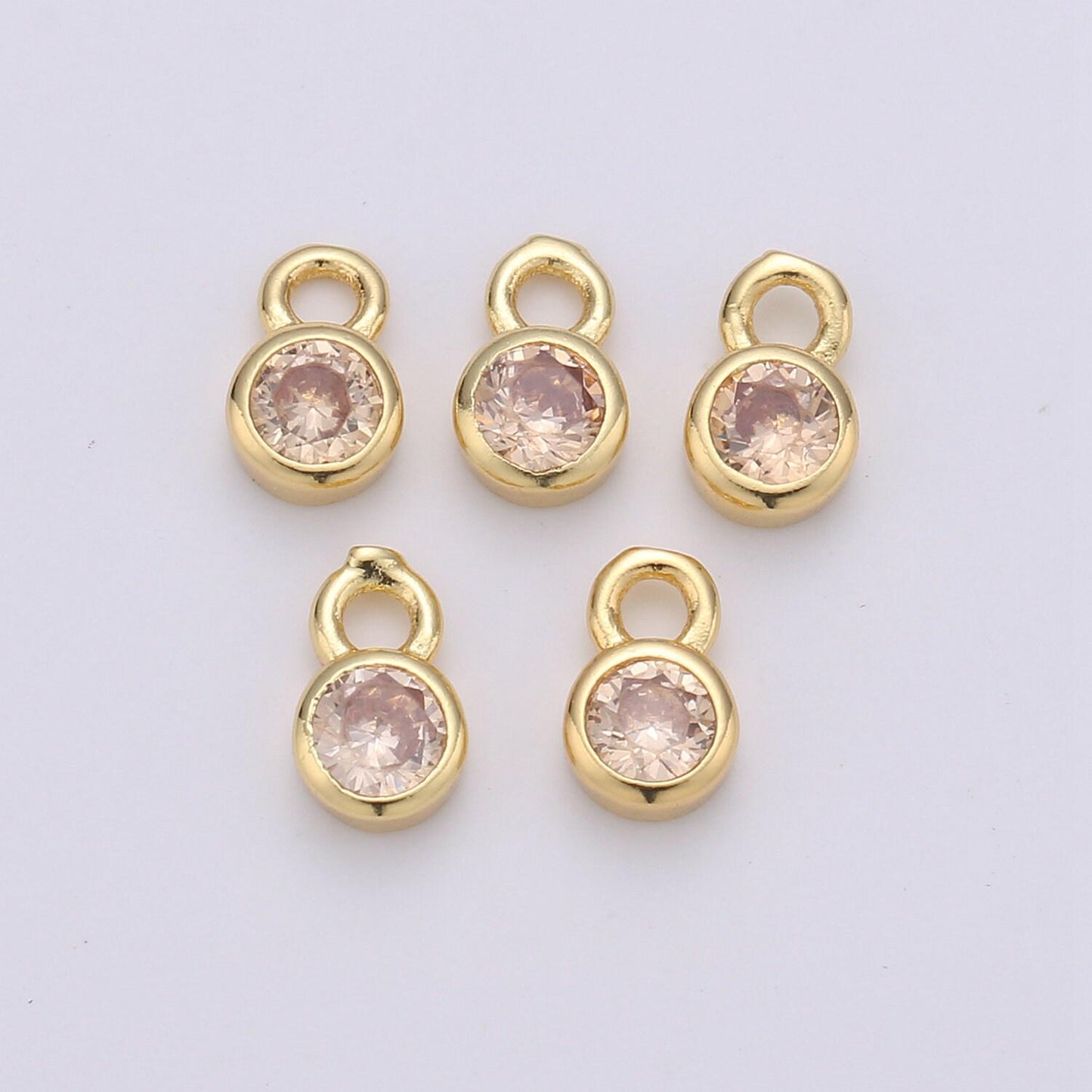 1pc 14k gold micro pave cz geometric pendant charm,micro pave cz circle pendant charm, charm,diy jewelry 4x6mm,chgf-1039-50