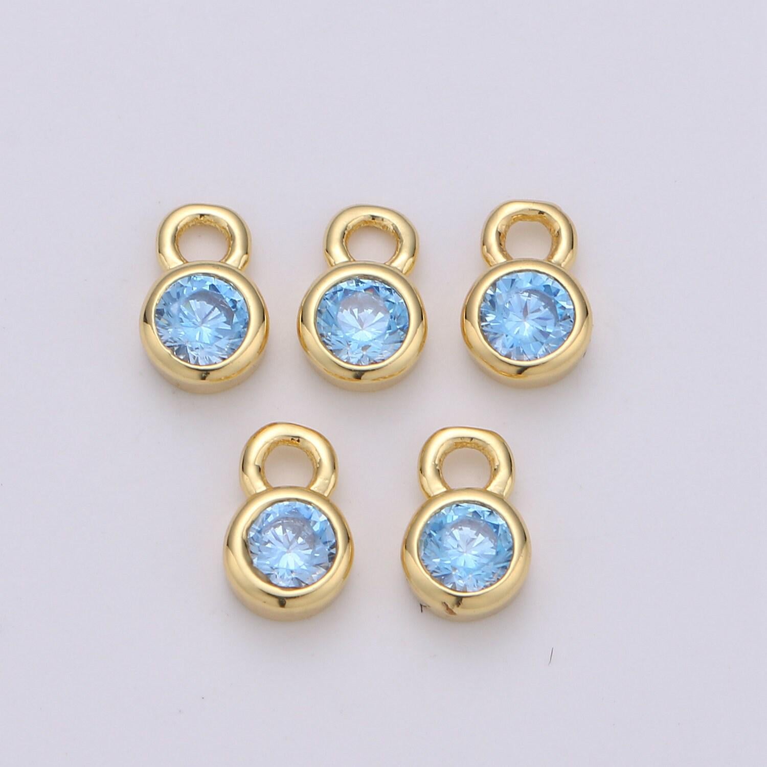 1pc 14k gold micro pave cz geometric pendant charm,micro pave cz circle pendant charm, charm,diy jewelry 4x6mm,chgf-1039-50