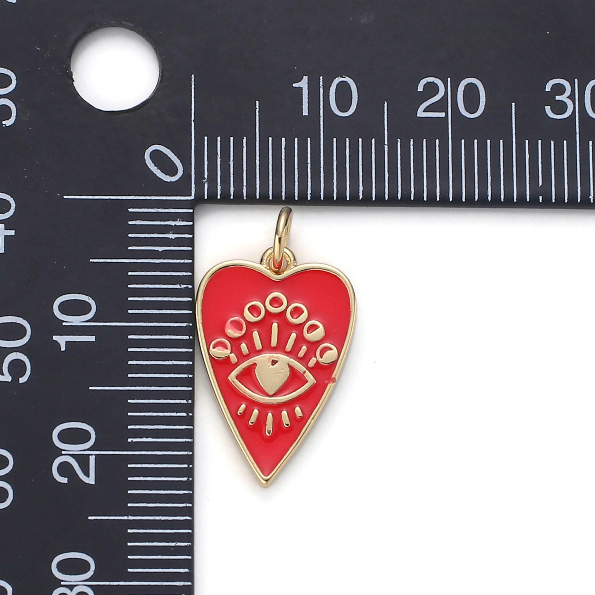 Reserved Listing for Red Heart Evil Eye Enamel