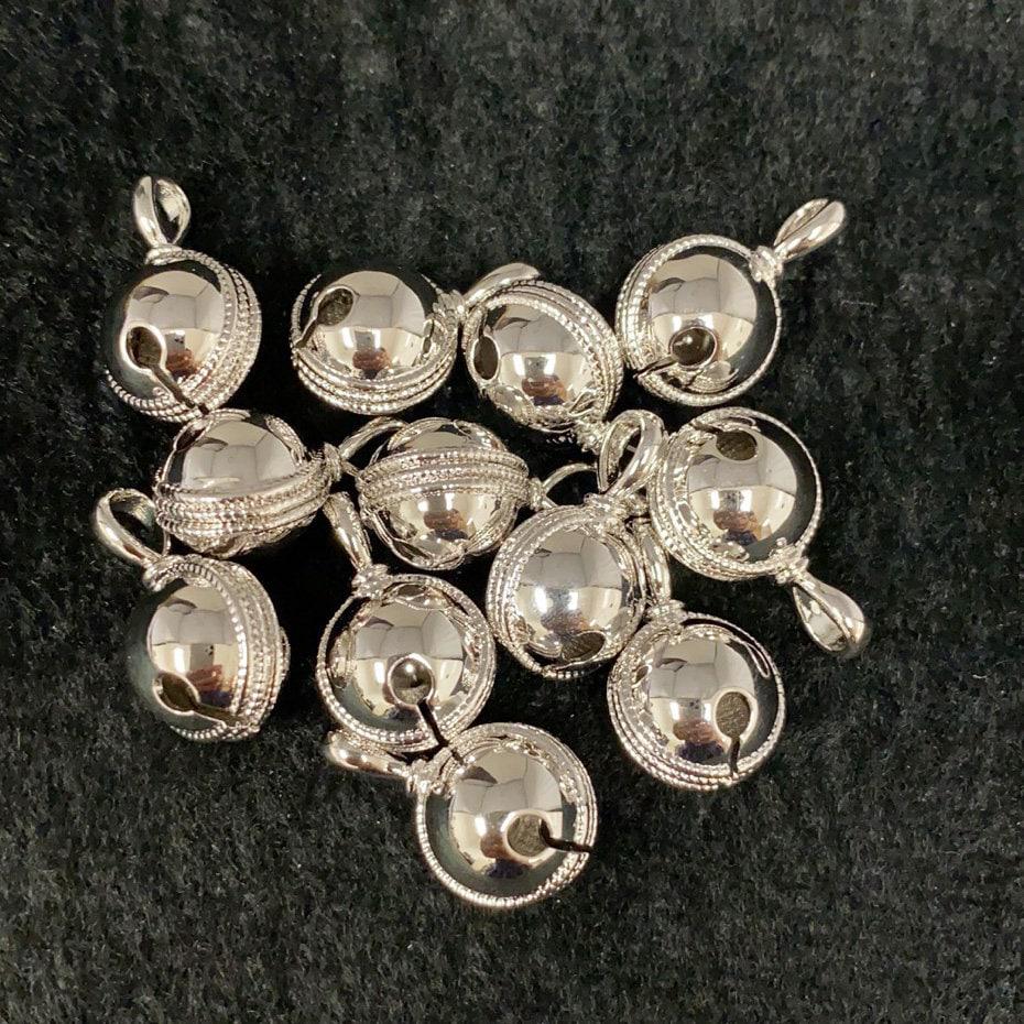 1pc 24k gold bell pendant charm, tinkle jingle bell pendant charm, white gold/ pendant charm diy jewelry, 22x13mmchgf-1185