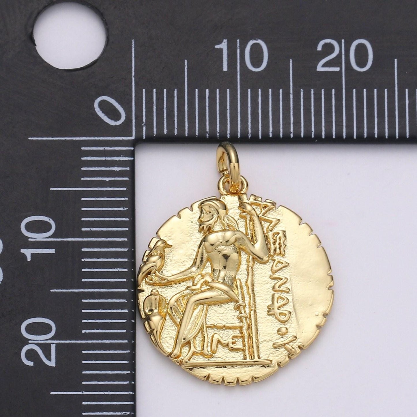 14k gold ancient gold coin pendant, greek warrior alexander the great coin pendant, earing diy, roman coin pendant, earing coin, d-151
