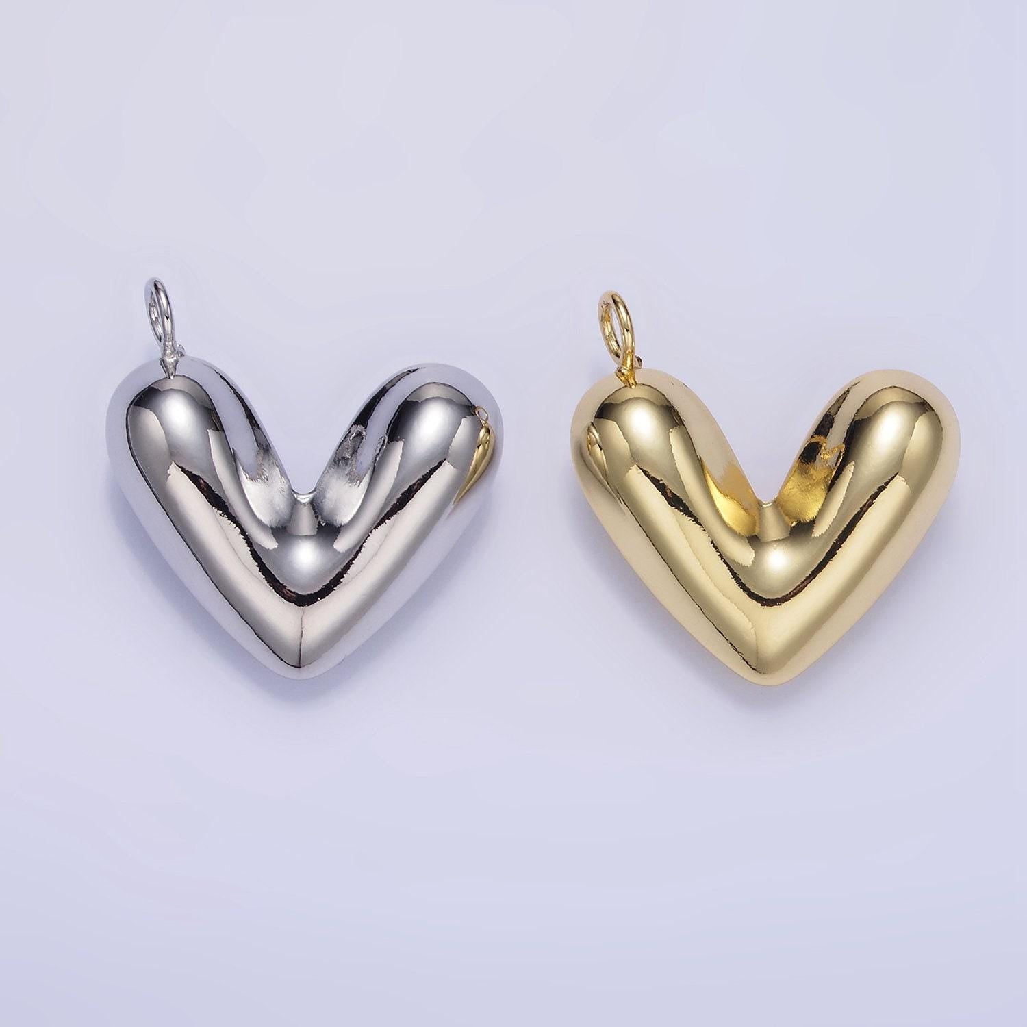 Dainty heart balloon charm 24k gold filled minimalistic bright love pendant for bracelet necklace | d060