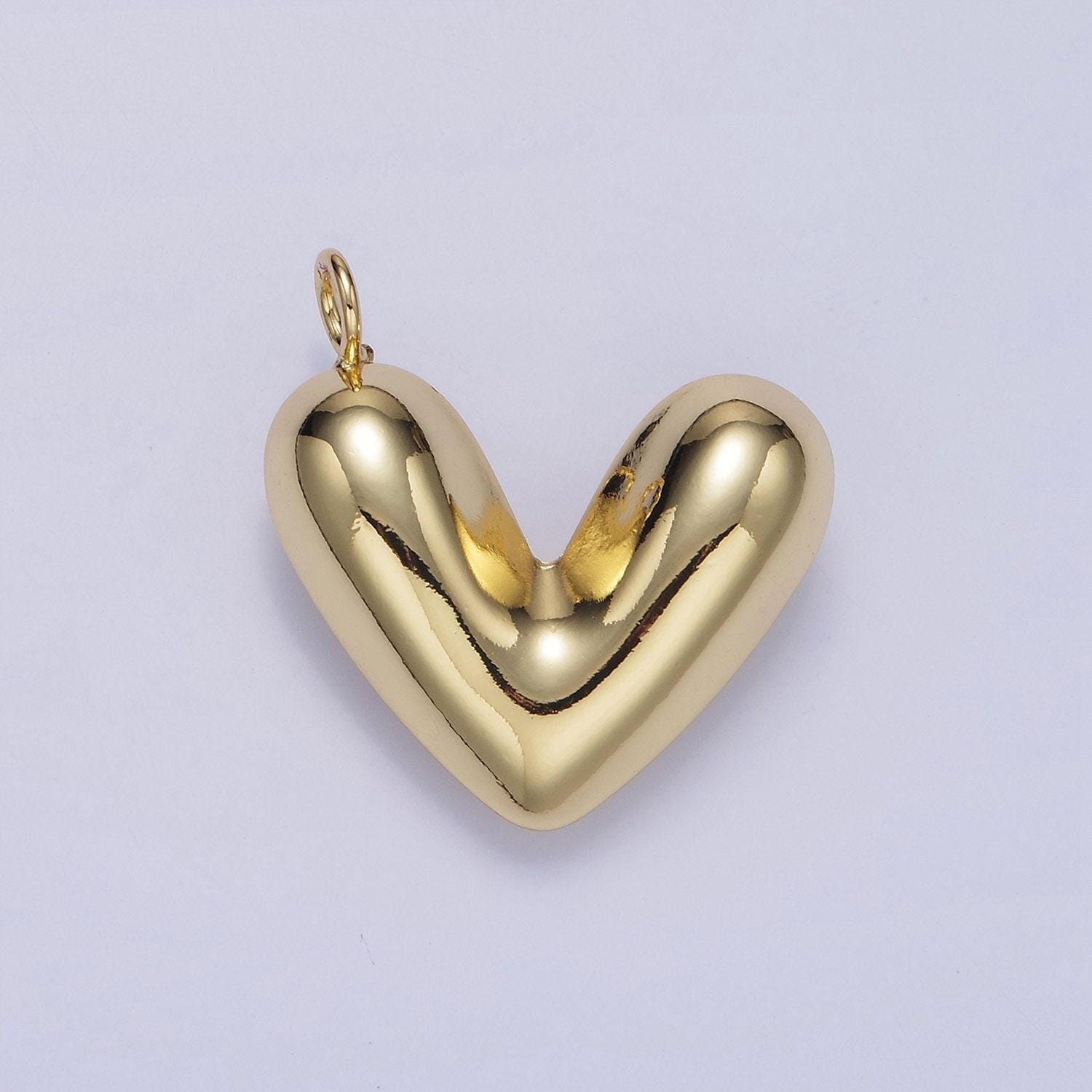 Dainty heart balloon charm 24k gold filled minimalistic bright love pendant for bracelet necklace | d060