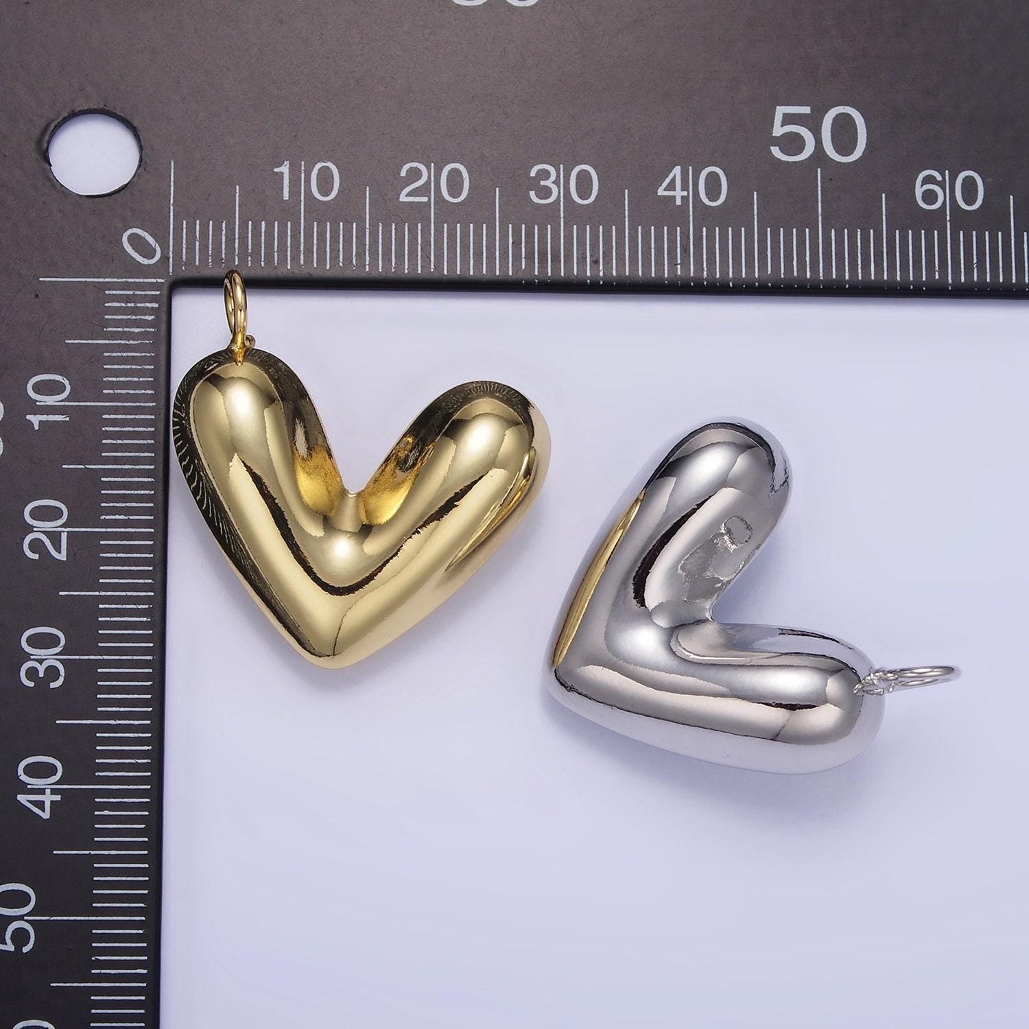 Dainty heart balloon charm 24k gold filled minimalistic bright love pendant for bracelet necklace | d060