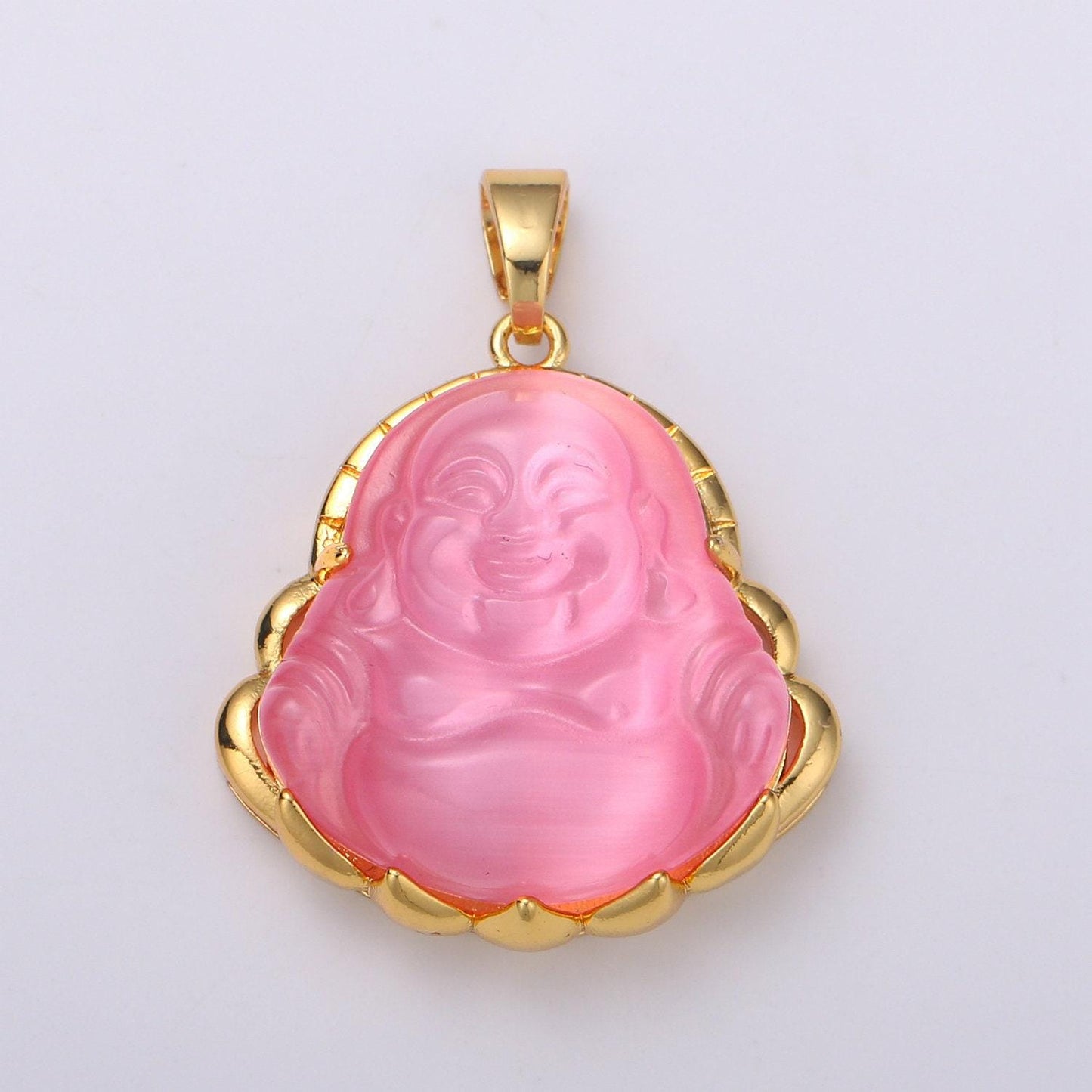 Dainty gold buddha pendant for necklace laughing buddha charm tiger eye buddha pendant