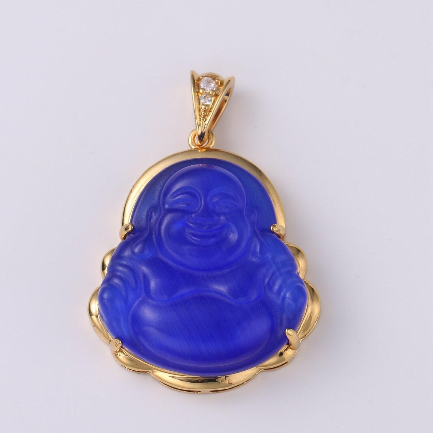 1x gold buddha pendant laughing buddha buddhism religious jewelry making statement necklace jewelry making supply a-247-ah257, o155