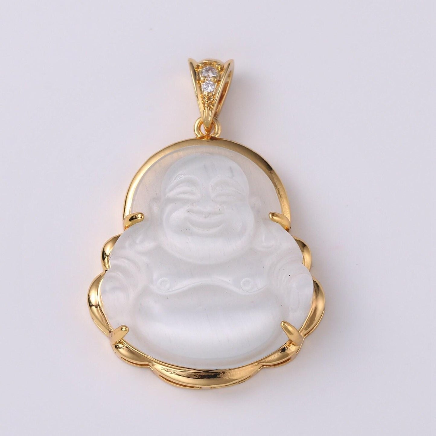 1x gold buddha pendant laughing buddha buddhism religious jewelry making statement necklace jewelry making supply a-247-ah257, o155