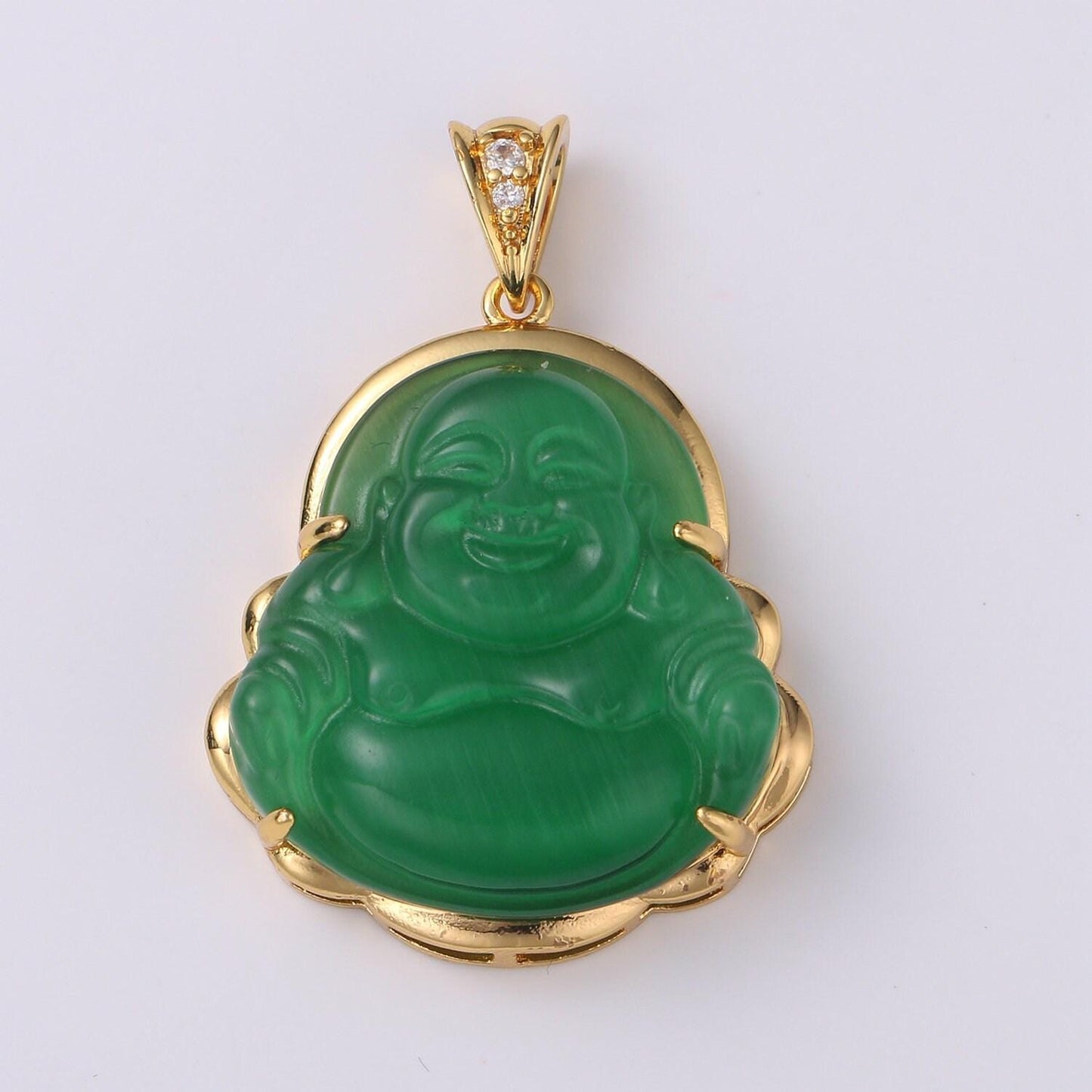 1x gold buddha pendant laughing buddha buddhism religious jewelry making statement necklace jewelry making supply a-247-ah257, o155