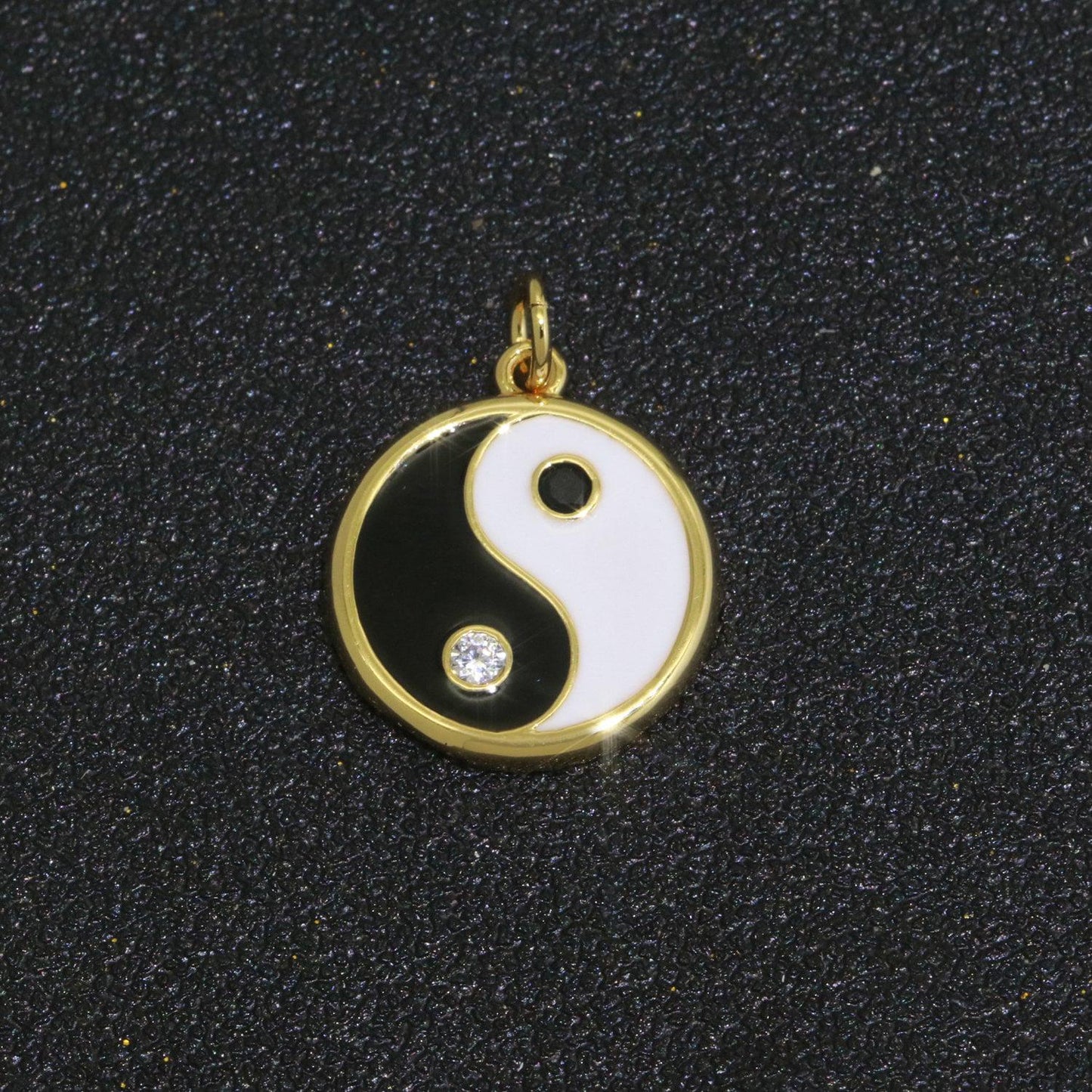 Colorful enamel yin yang charm circle pendant, 14k gold filled enamel y2k jewelry pendant, summer trend necklace earring bracelet charm