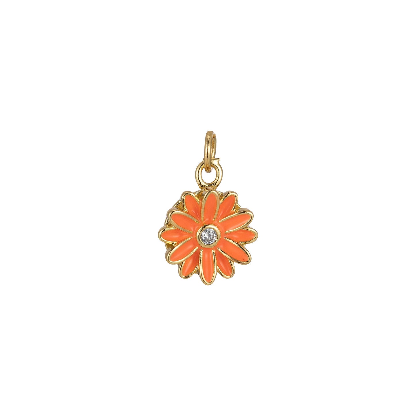 Daisy charm necklace, gift for her, enamel charm bracelet earring necklace for woman, flower gardener jewelry minimalist jewelry floral