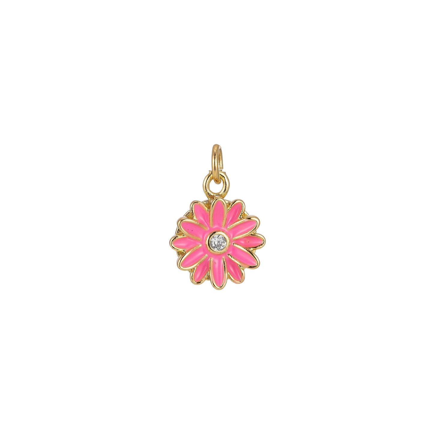 Daisy charm necklace, gift for her, enamel charm bracelet earring necklace for woman, flower gardener jewelry minimalist jewelry floral