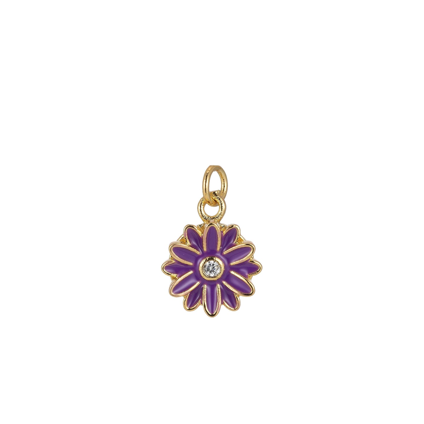 Daisy charm necklace, gift for her, enamel charm bracelet earring necklace for woman, flower gardener jewelry minimalist jewelry floral