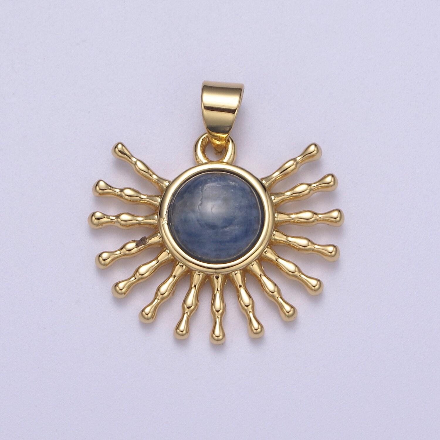 24k gold filled geometric sun pendant necklace, sunray charm, celestial sunbeam inspired h-114 / h-116 / h-117