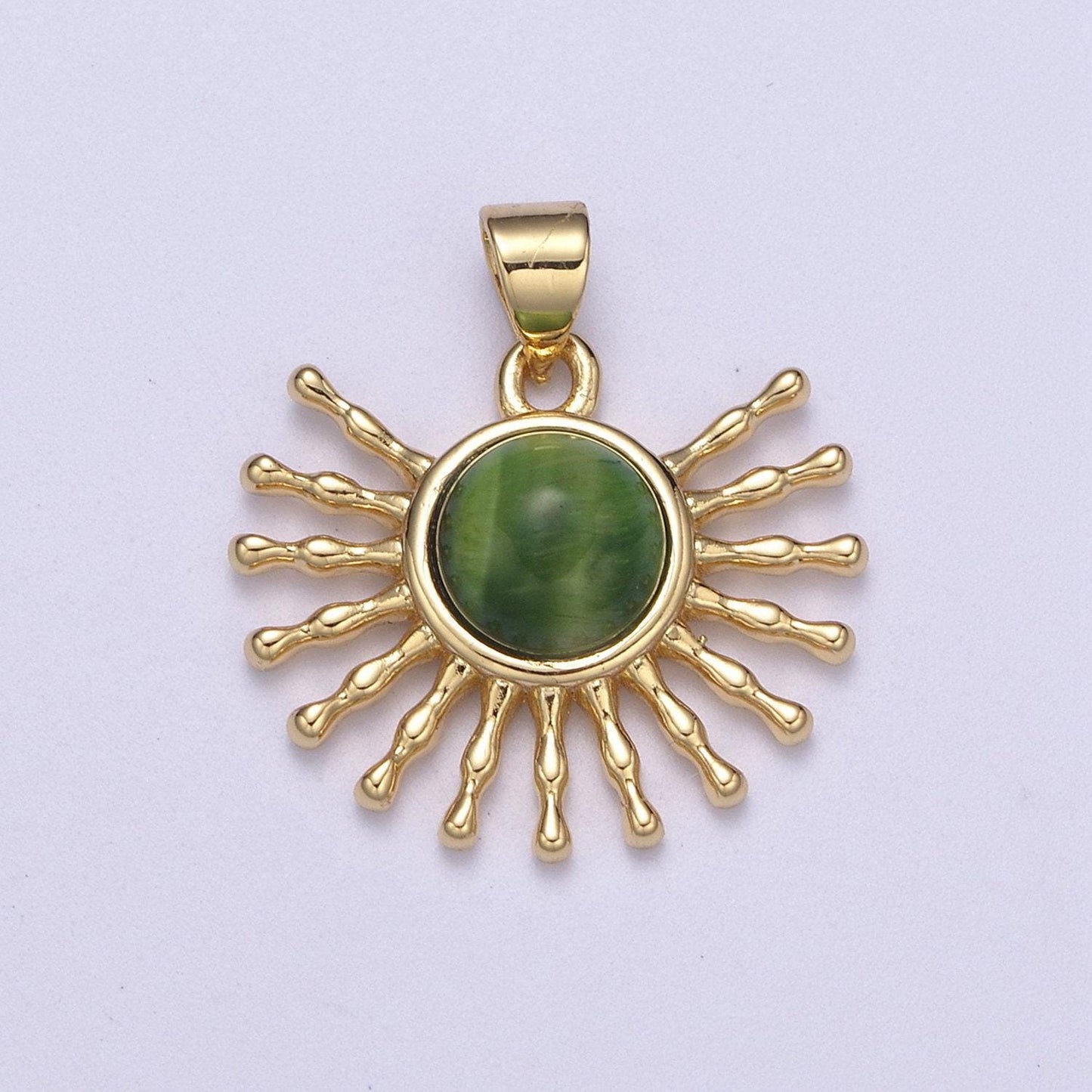 24k gold filled geometric sun pendant necklace, sunray charm, celestial sunbeam inspired h-114 / h-116 / h-117
