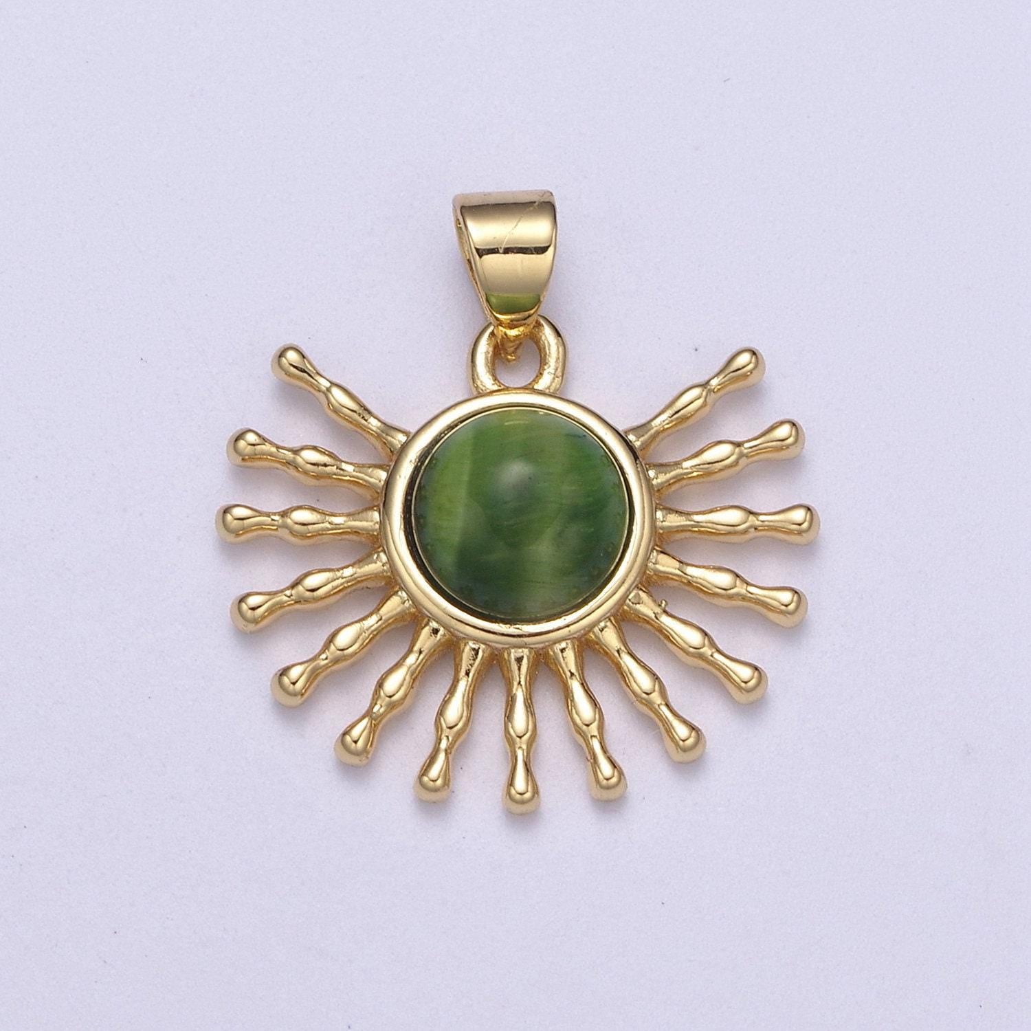 24k gold filled geometric sun pendant necklace, sunray charm, celestial sunbeam inspired h-114 / h-116 / h-117