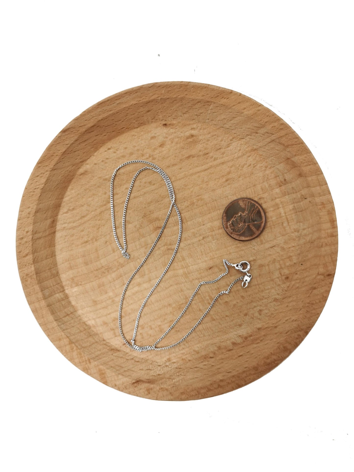 1pc 17.7'' ready to use white gold cuban curb rolo necklace chain, layer chain dainty necklace, for pendant charm necklace