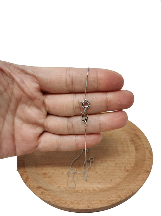 1pc 17.7'' ready to wear white gold square box chain necklace, layering dainty box white chain for jewelry making, 637