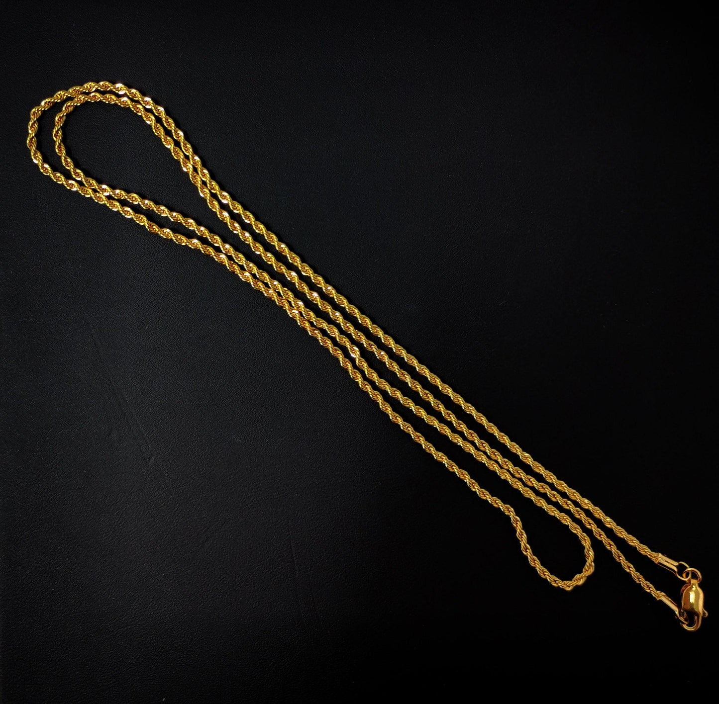 1pc 23.5'' ready to use 24k gold rope necklace chain, layering rope chain 2mm necklace,for pendant charm necklace making ch-405/072