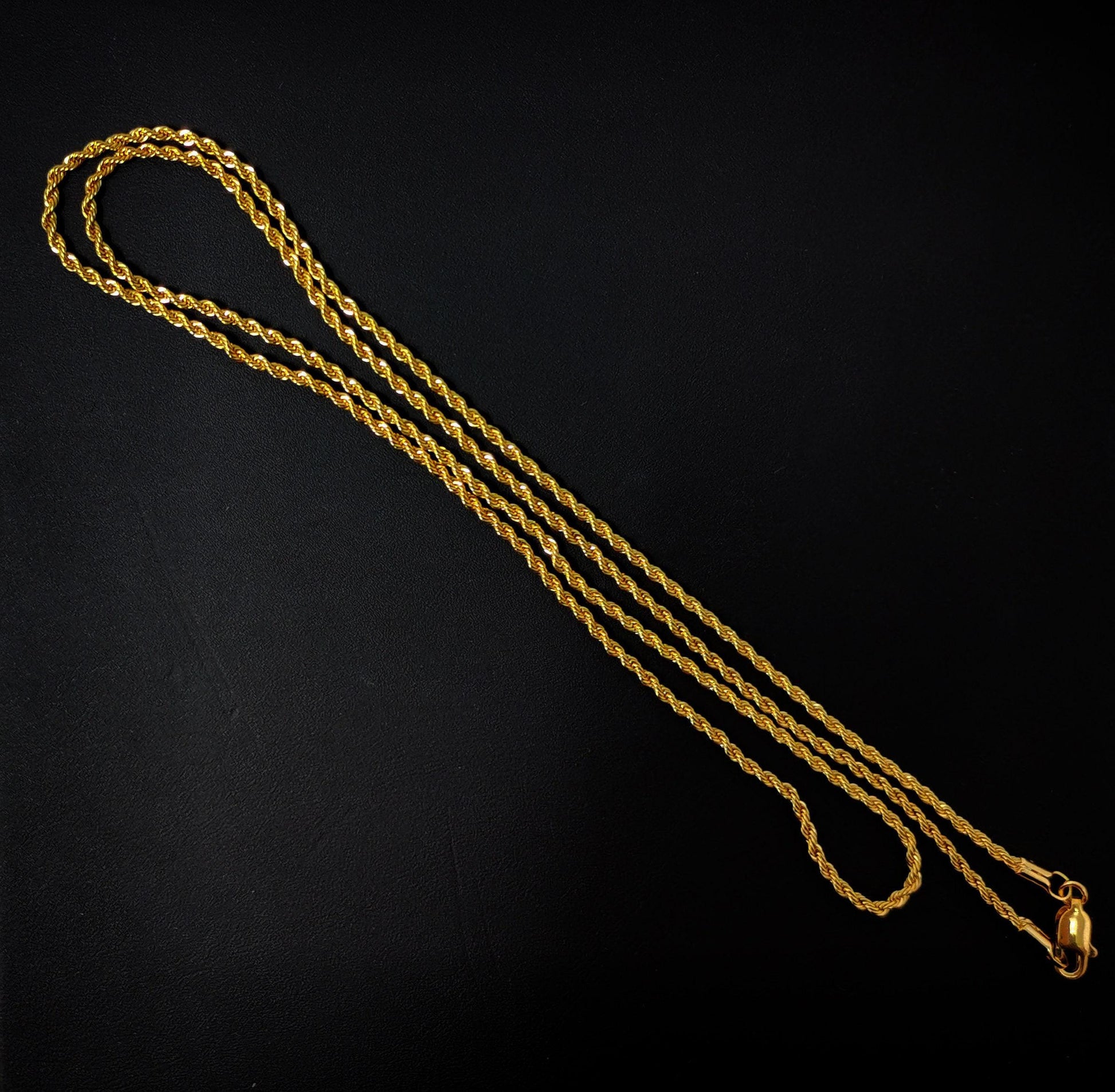 1pc 23.5'' ready to use 24k gold rope necklace chain, layering rope chain 2mm necklace,for pendant charm necklace making ch-405/072