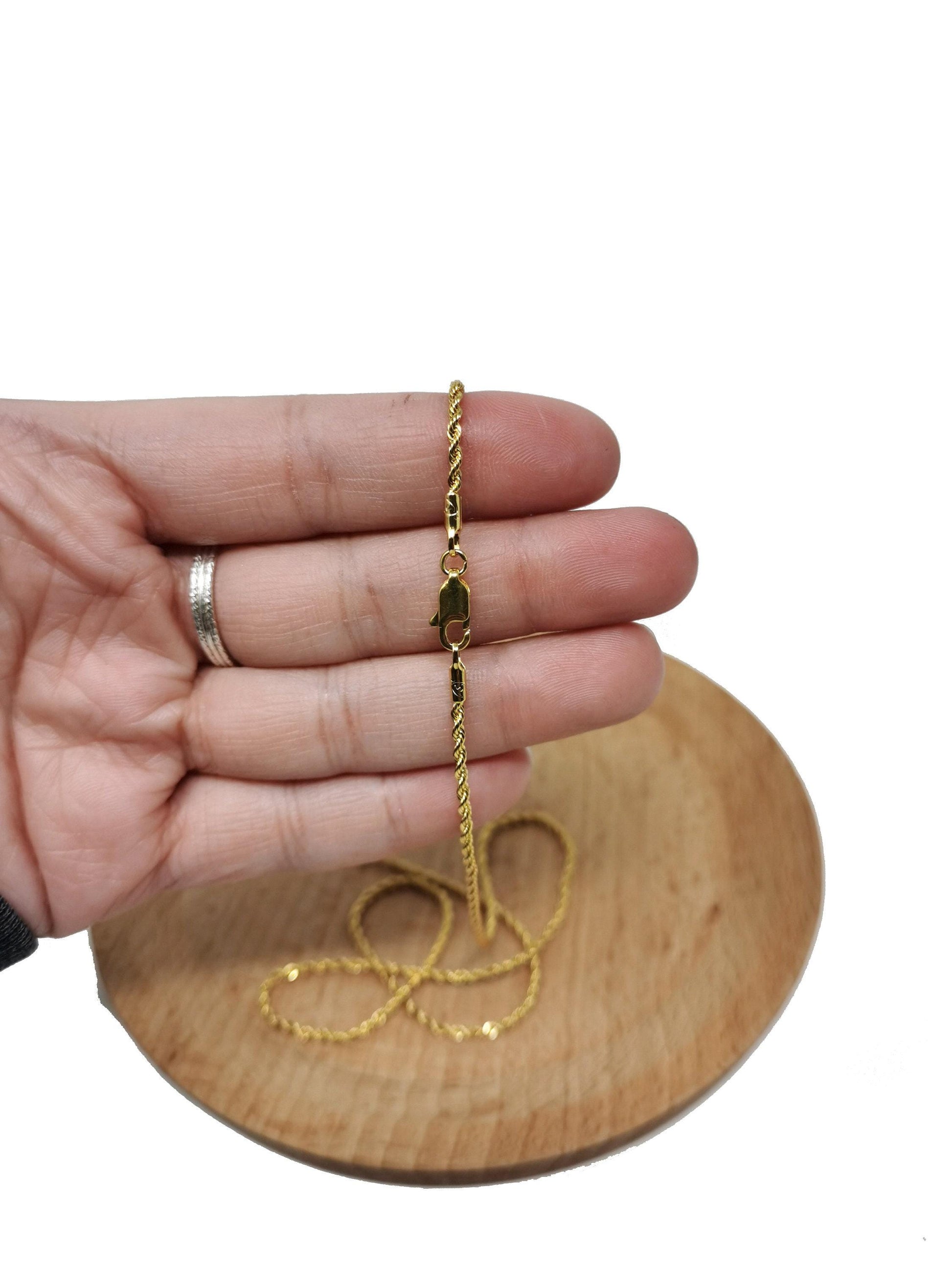 1pc 23.5'' ready to use 24k gold rope necklace chain, layering rope chain 2mm necklace,for pendant charm necklace making ch-405/072