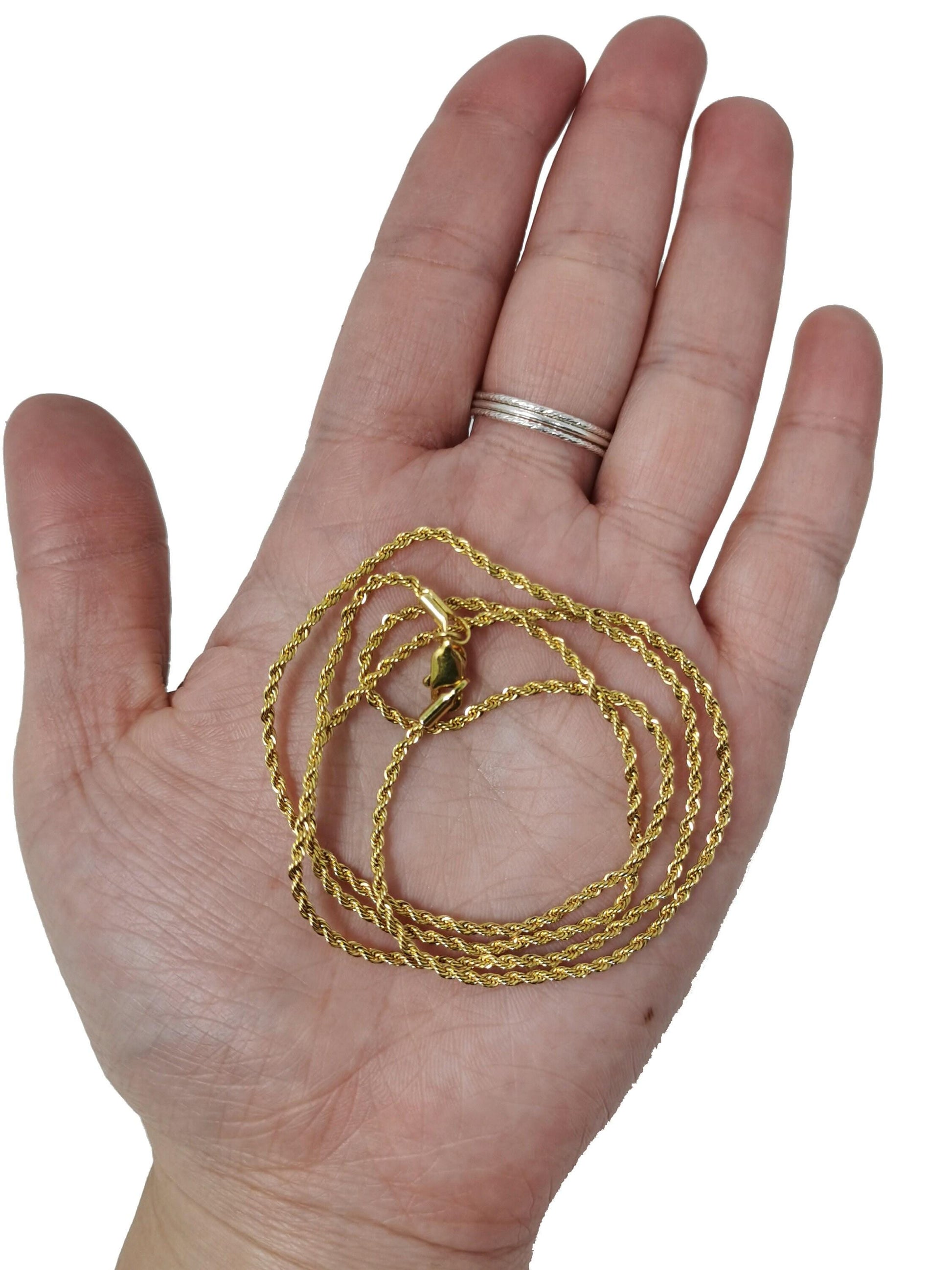 1pc 23.5'' ready to use 24k gold rope necklace chain, layering rope chain 2mm necklace,for pendant charm necklace making ch-405/072
