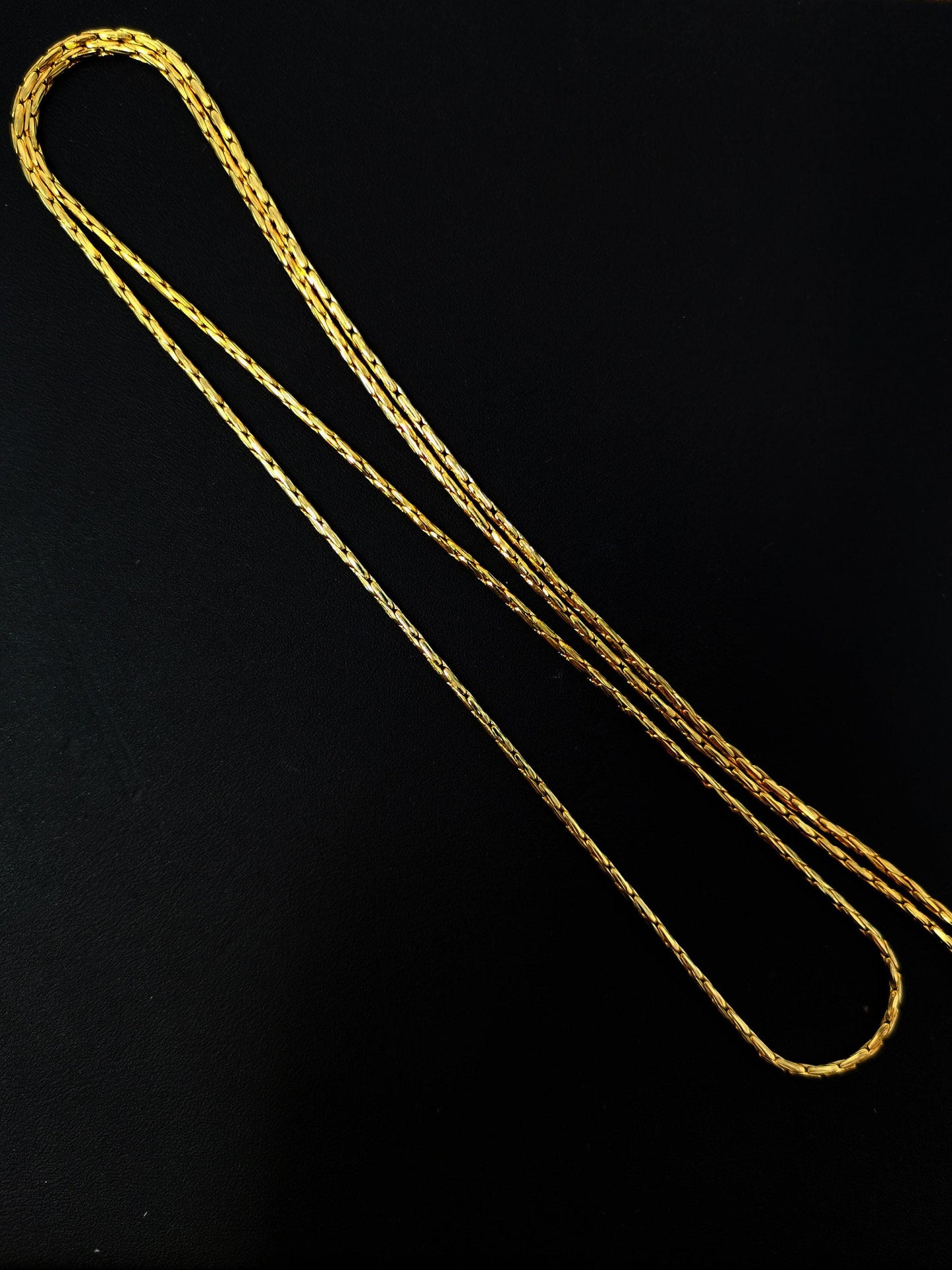1pc 23.5'' ready to use 24k gold wheat necklace chain, layer fox tail chain dainty necklace, for pendant charm necklace making, 404
